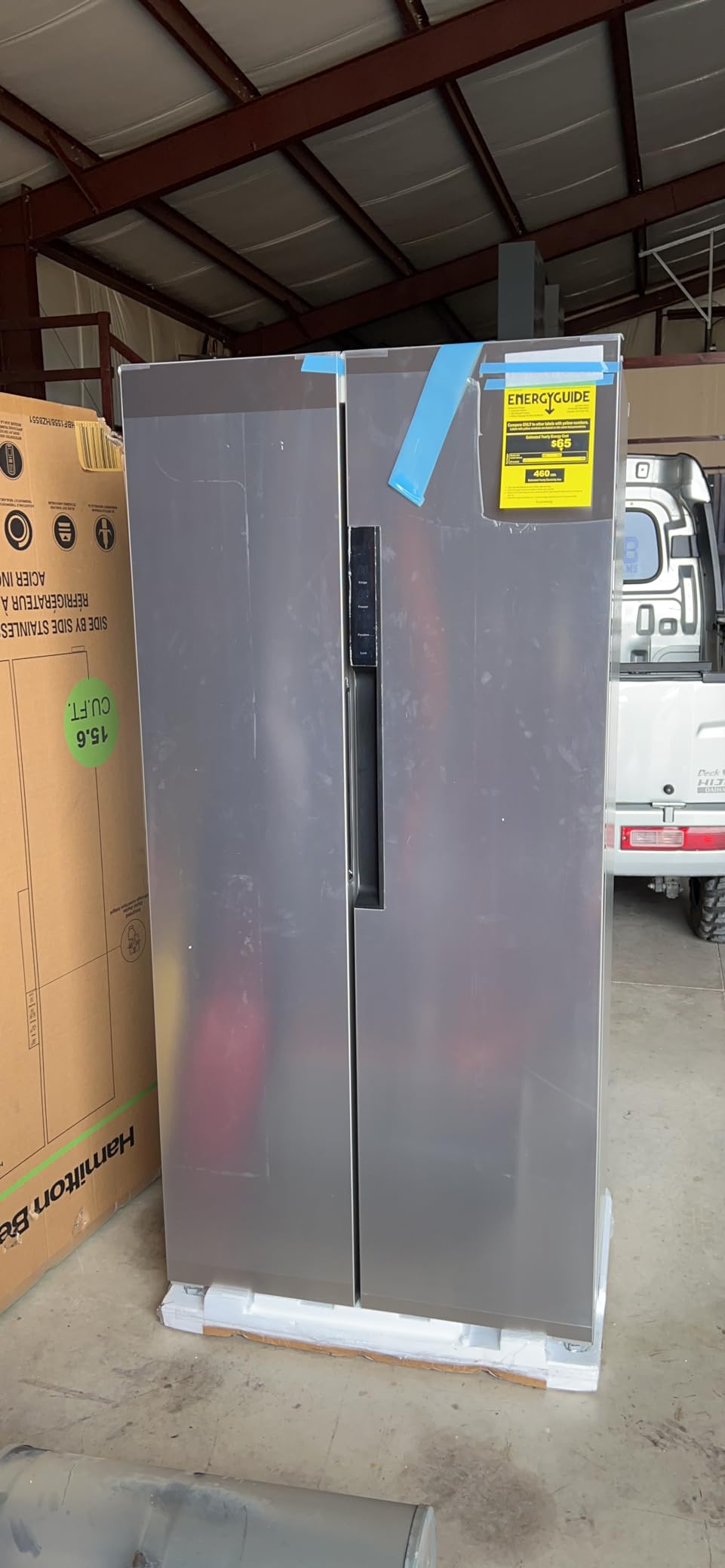Hamilton Beach HBF1558 15.6 cu ft Counter Depth Full Size Refrigerator, Side Doors, Stainless customer photo 1
