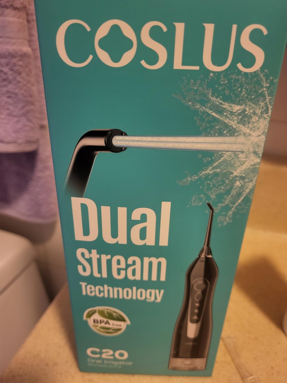 COSLUS ADA Accepted Water Dental Flosser Teeth Pick C20: Portable Cordless Oral Irrigator 300ML Rechargeable Travel Irrigation Cleaner IPX7 Waterproof Electric Flossing Machine, Professional Set Black customer photo 2