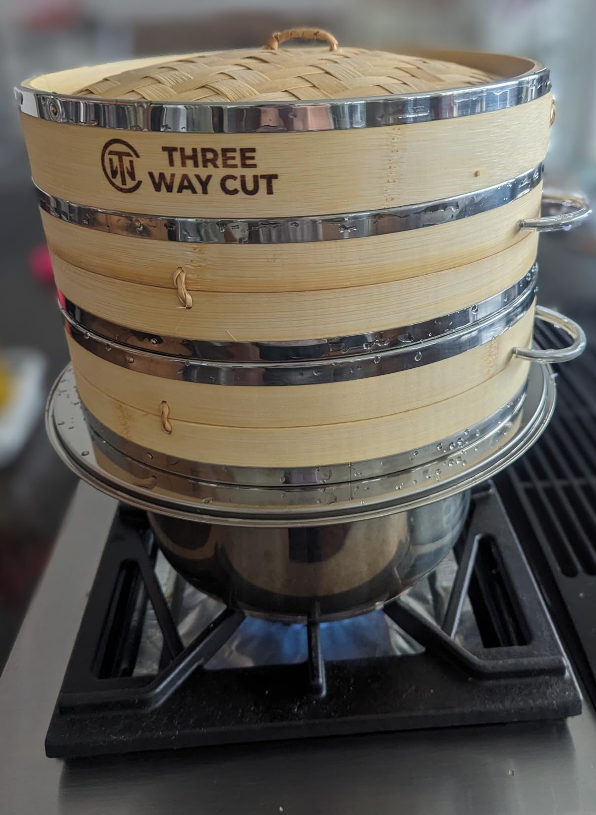 Bamboo Steamer 10 Inch - Dumpling Steamer Basket 2 Tier, Bamboo Steamers For Cooking Dumplings, Bao Bun, Dim Sum, Rice Potsticker & Veggie Food Steaming Basket with Steel Rims, Handles & Accessories customer photo 1