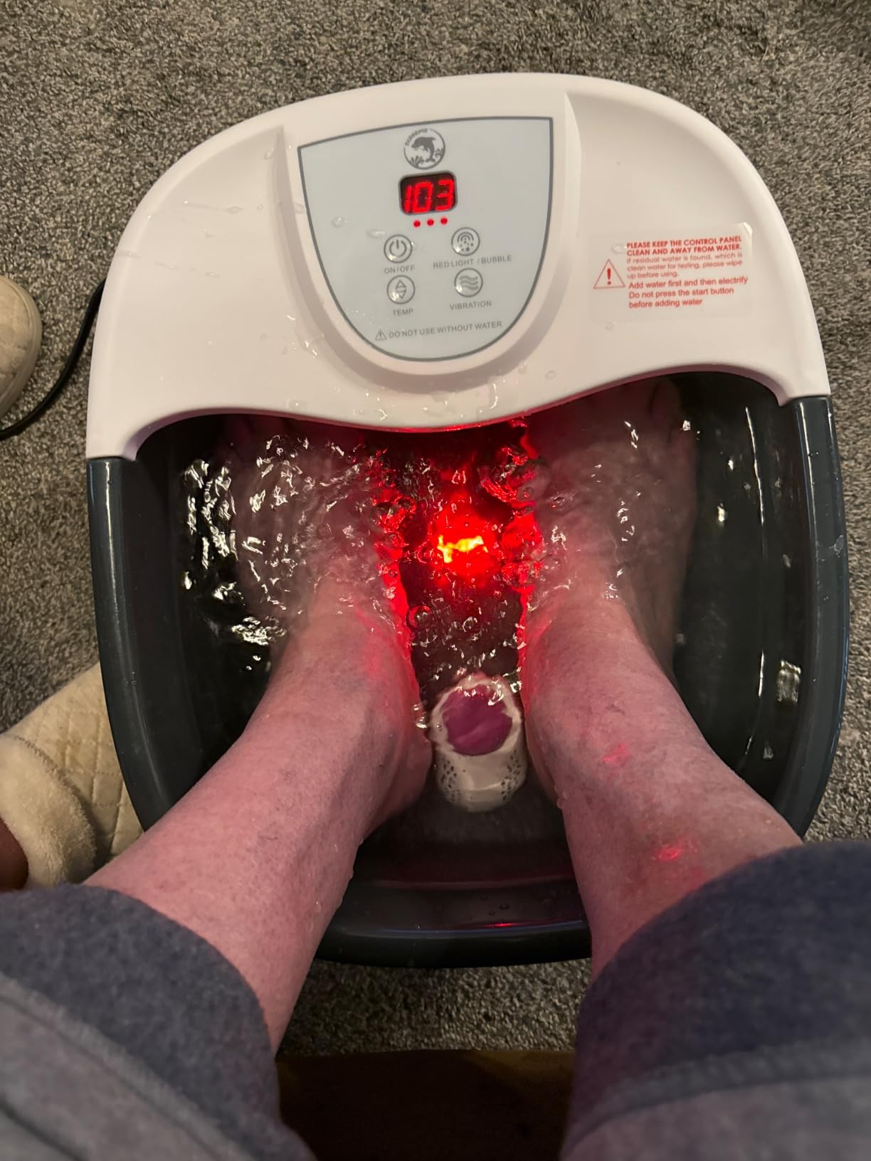 ECARBME Foot Spa Bath Massager with Heat, Foot Soaking Tub with 22 Massage Rollers, Temperature Control, Jets, Bubbles, Epsom Salt and Vibration, Foot Bath soak tub for Relaxation - Grey customer photo 2