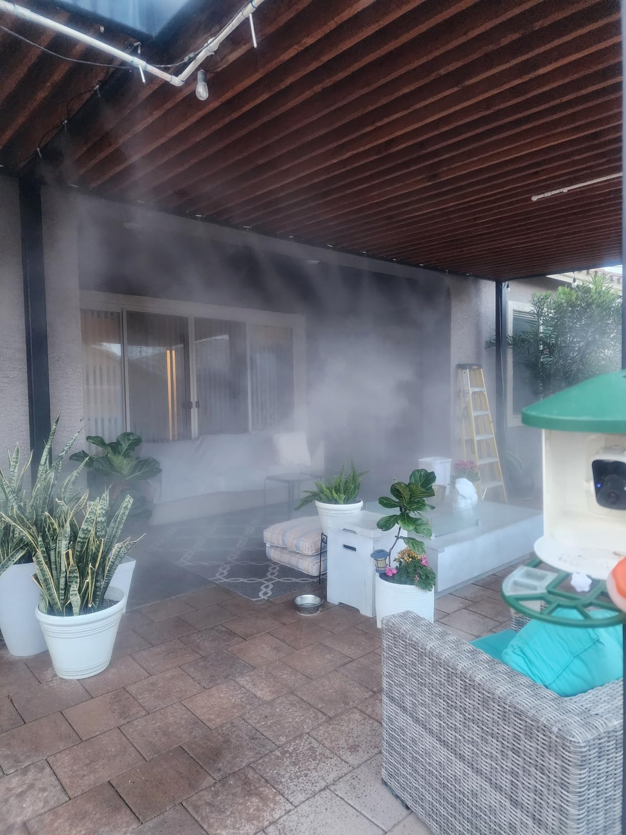 Patio Misters Pro - Ultra Fine Water Mister - Cooling Mist System for Midsize to Large Patio - High Pressure Misting Pump - Kit with Quiet Pump (1000 PSI) - DIY Installation customer photo 2