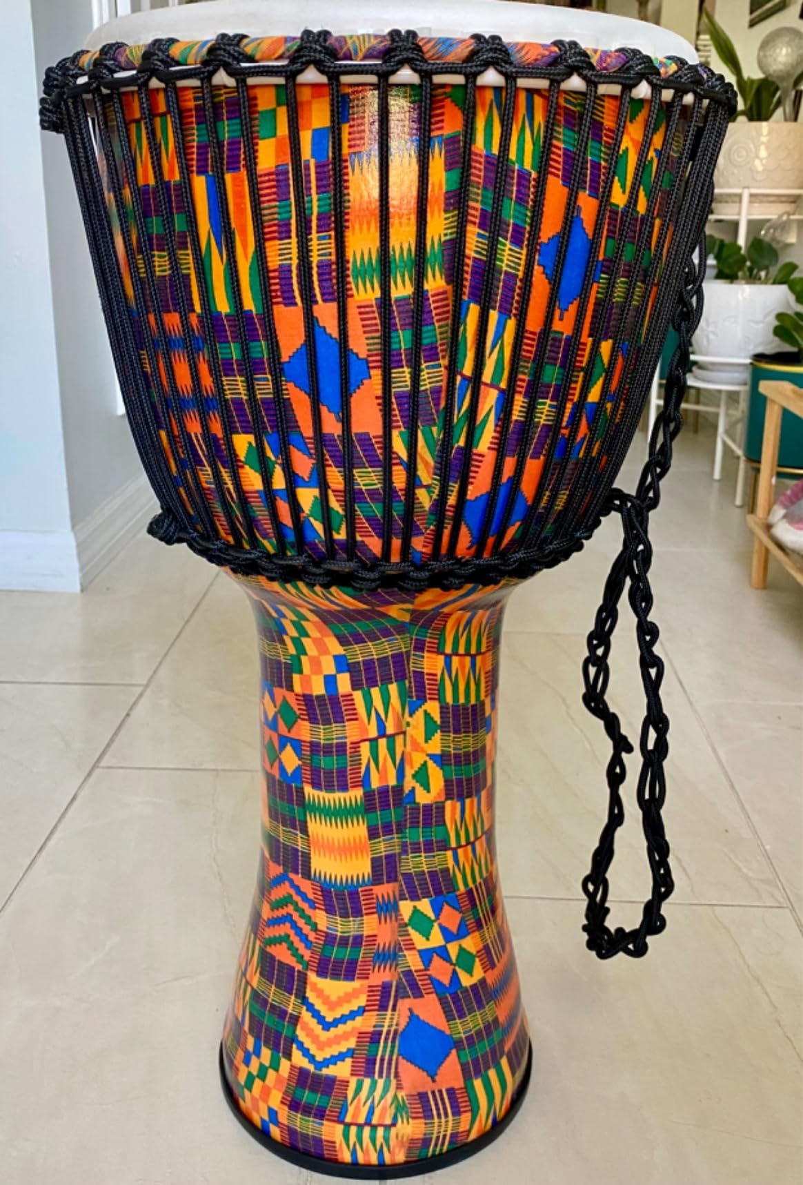 Meinl Travel Series Djembe Hand Drum Circle Instrument, Synthetic Shell and Head, African Mali Weave Rope Tuning, 2-Year Warranty (PADJ8-M-F) customer photo 1