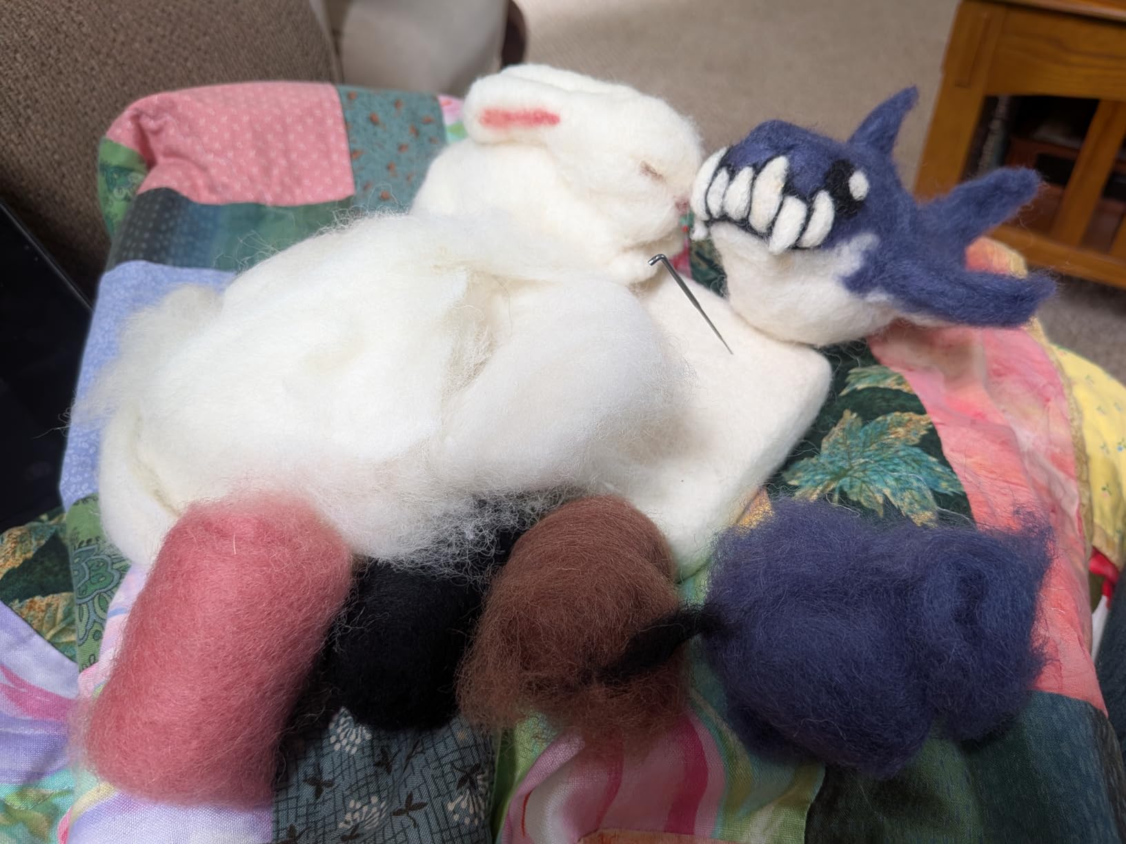 Woolbuddy Needle Felting Kit Beginner Set, 40 Colors, White Core Wool, Tool | Needle Felting Kit Set (Sea Animals, Farm Animals, Dinosaur), Includes Handmade Wool Roving, Felting Needles & Instruction customer photo 2
