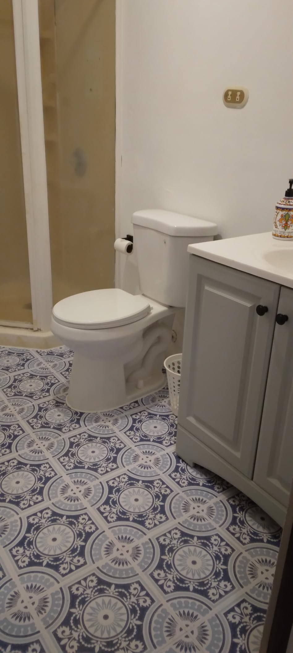 FloorPops 12-in by 12-in Blue Ezra Vinyl Peel & Stick Floor Tiles customer photo 1