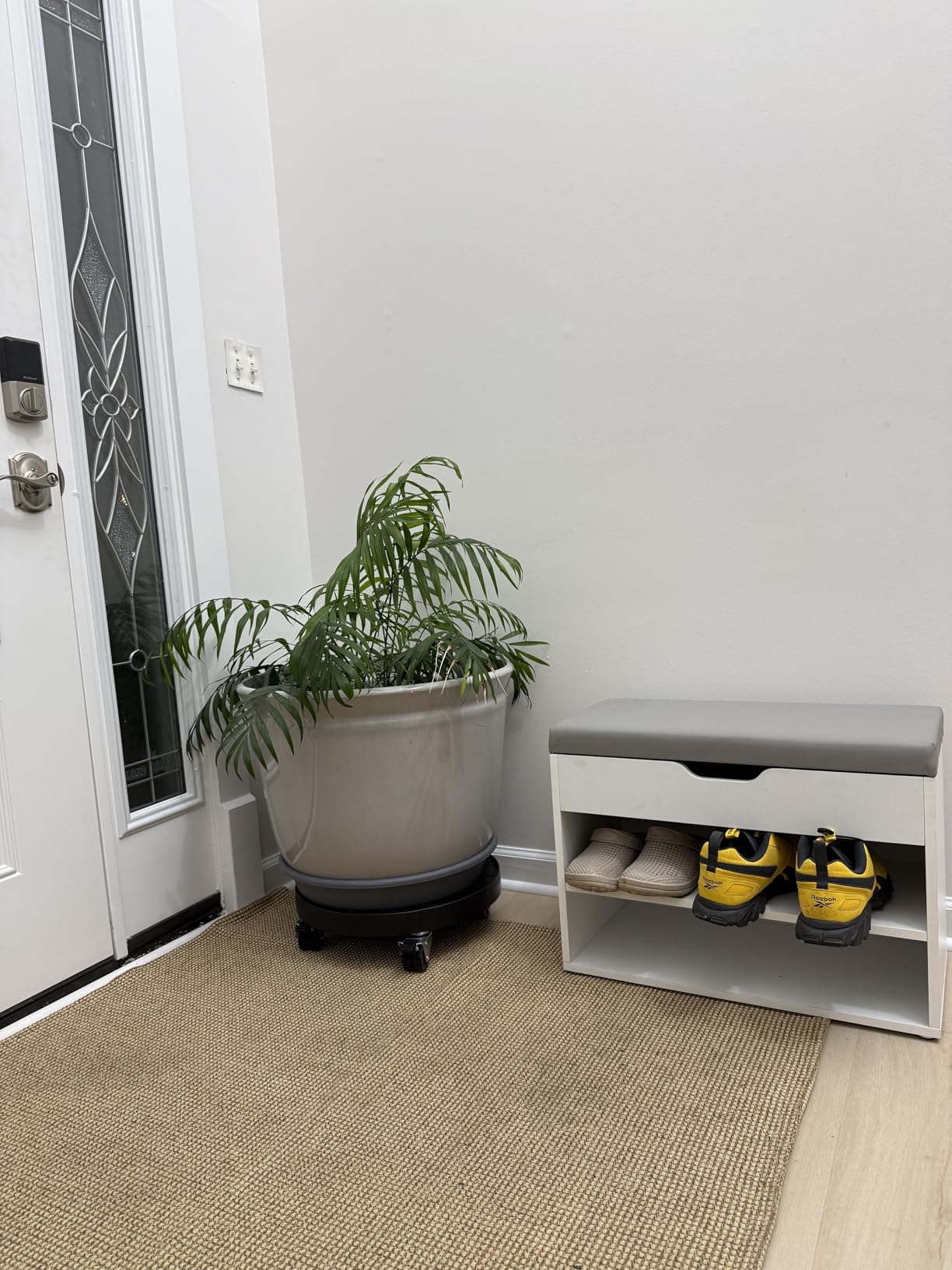 VASAGLE CUSTOS Collection - Storage Bench with Cushion, Shoe Bench, Padded Seat, Hidden Storage, Entryway, Hold up to 300 lb, 11.8 x 31.5 x 17.3 Inches, Rustic Brown and Ink Black ULHS30BX customer photo 1