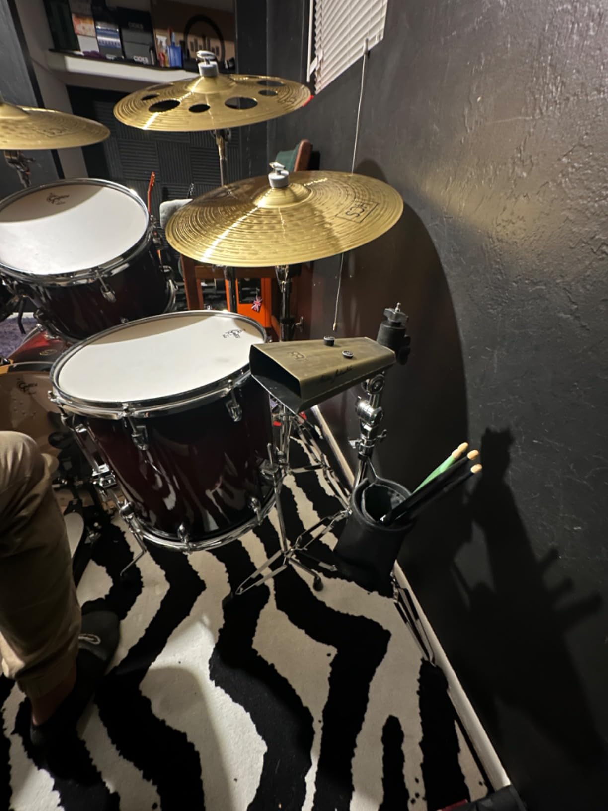 Cymbal Stand with Drum Sticks Holder, Adjust high Boom and Straight Combo, Double Braced Legs with Rubber Feet Ride and Crash cymbal stands customer photo 1