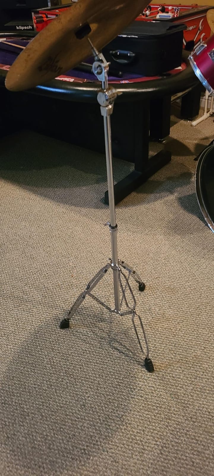 Cymbal Stand with Drum Sticks Holder, Adjust high Boom and Straight Combo, Double Braced Legs with Rubber Feet Ride and Crash cymbal stands customer photo 2