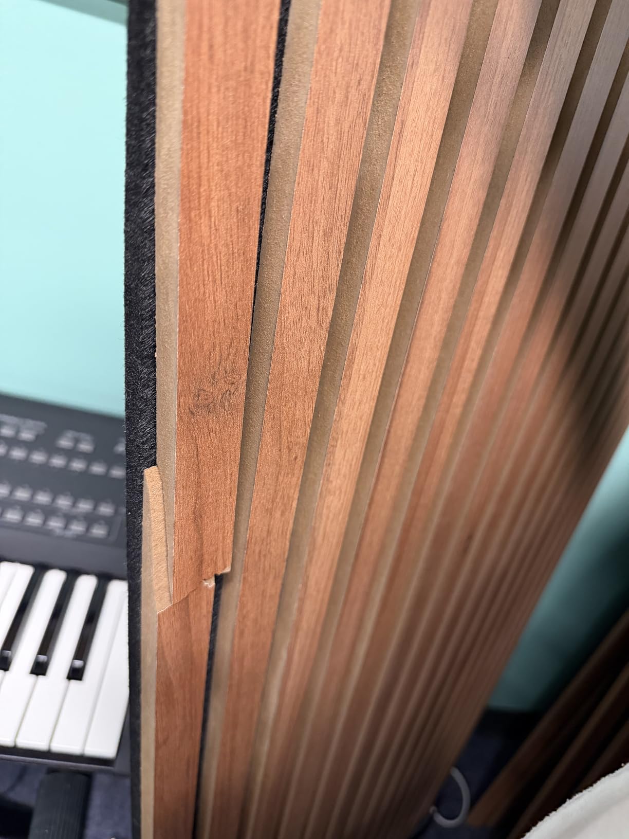 Art3d 2 Wood Slat Acoustic Panels for Wall and Ceiling - 3D Fluted Sound Absorbing Panel with Wood Finish - Walnut | Noise Control, Easy to DIY, Natural Texture, Sustainable Material, Ideal for Homeowners, Designers, for Living Room, Office customer photo 2