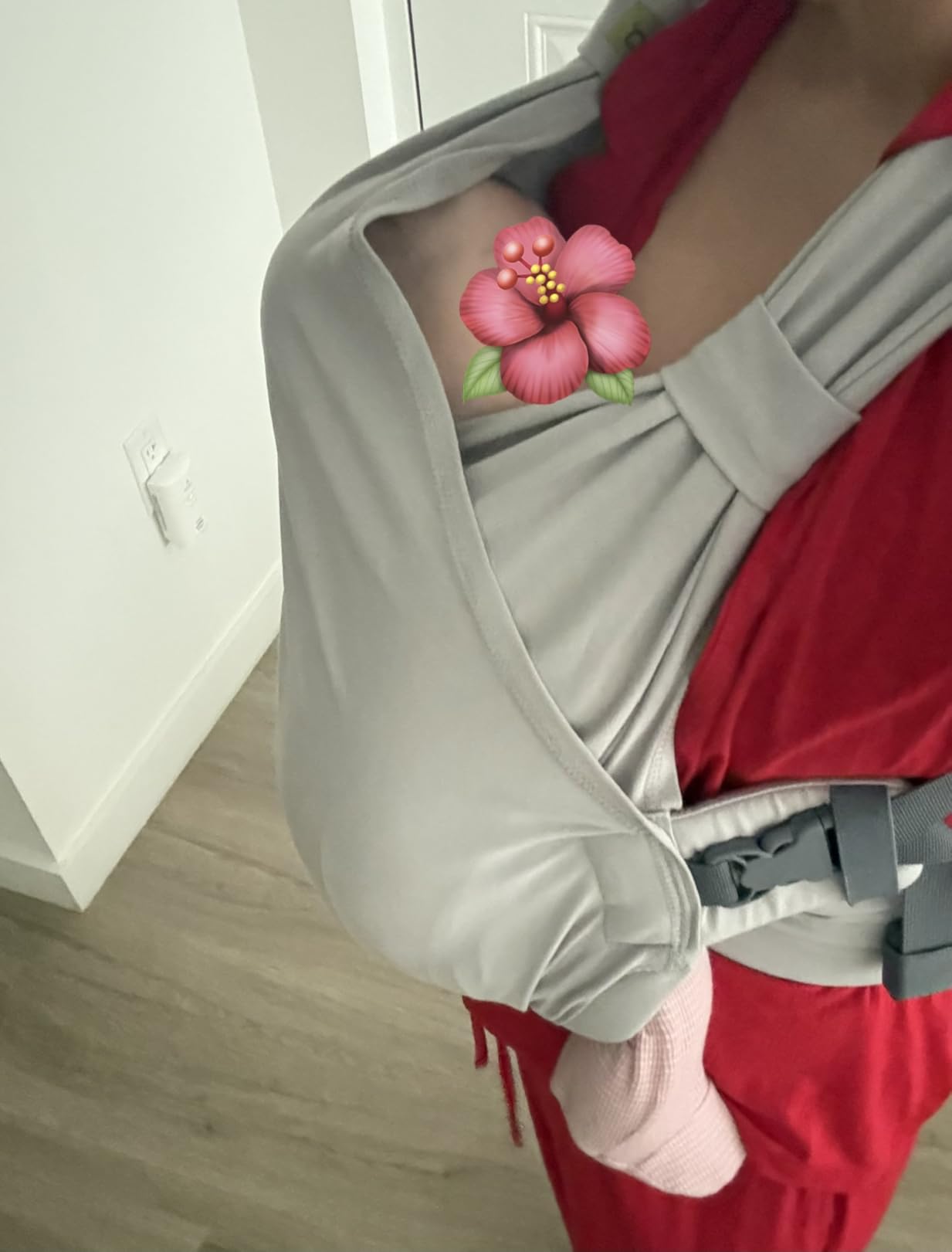 Boba Bliss Pre-Wrapped Baby Wrap Carrier, Newborn Sling, Gray | Stretchy Hybrid Sling, No Tying, Hip-Healthy Certified with Head Support for 0-18 months customer photo 2