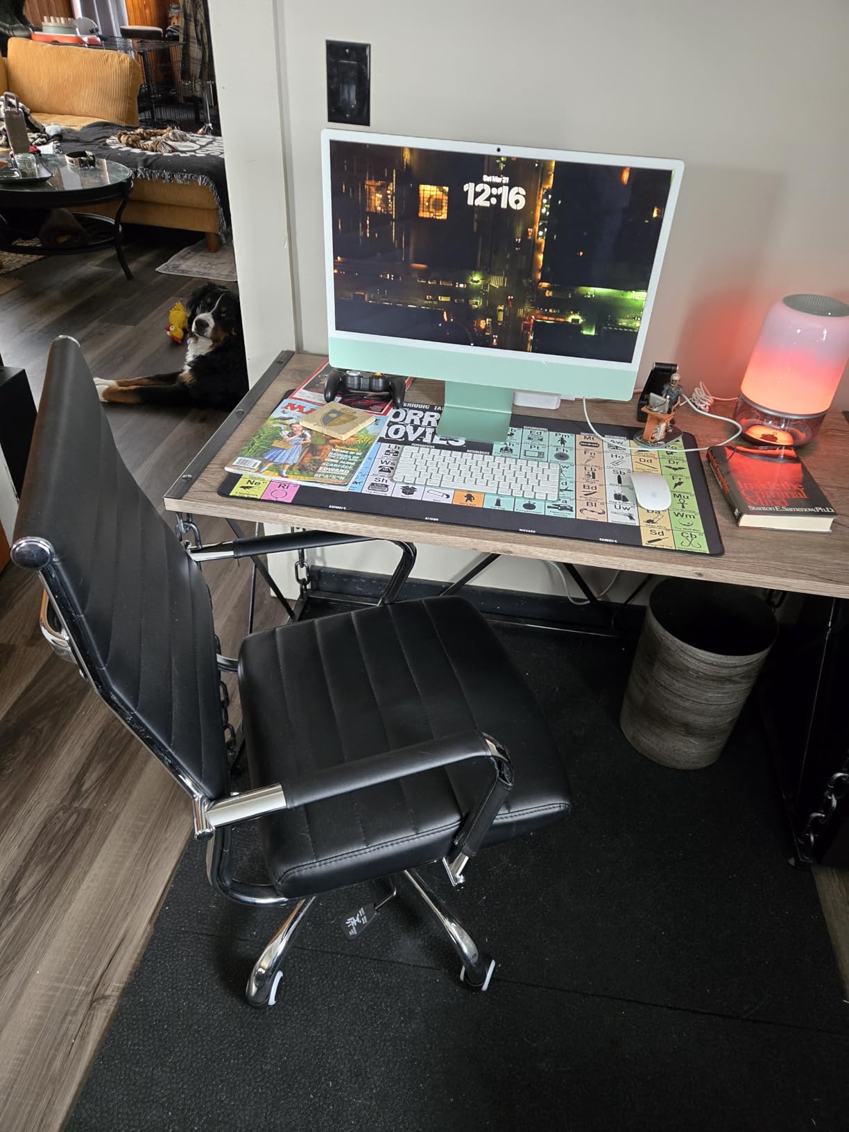 Home Office Chair Ribbed, Modern Leather Conference Room Chairs, Ergonomic Office Desk Chair, High Back Executive Computer Chair, Adjustable Swivel Chair with Arms (Black) customer photo 2