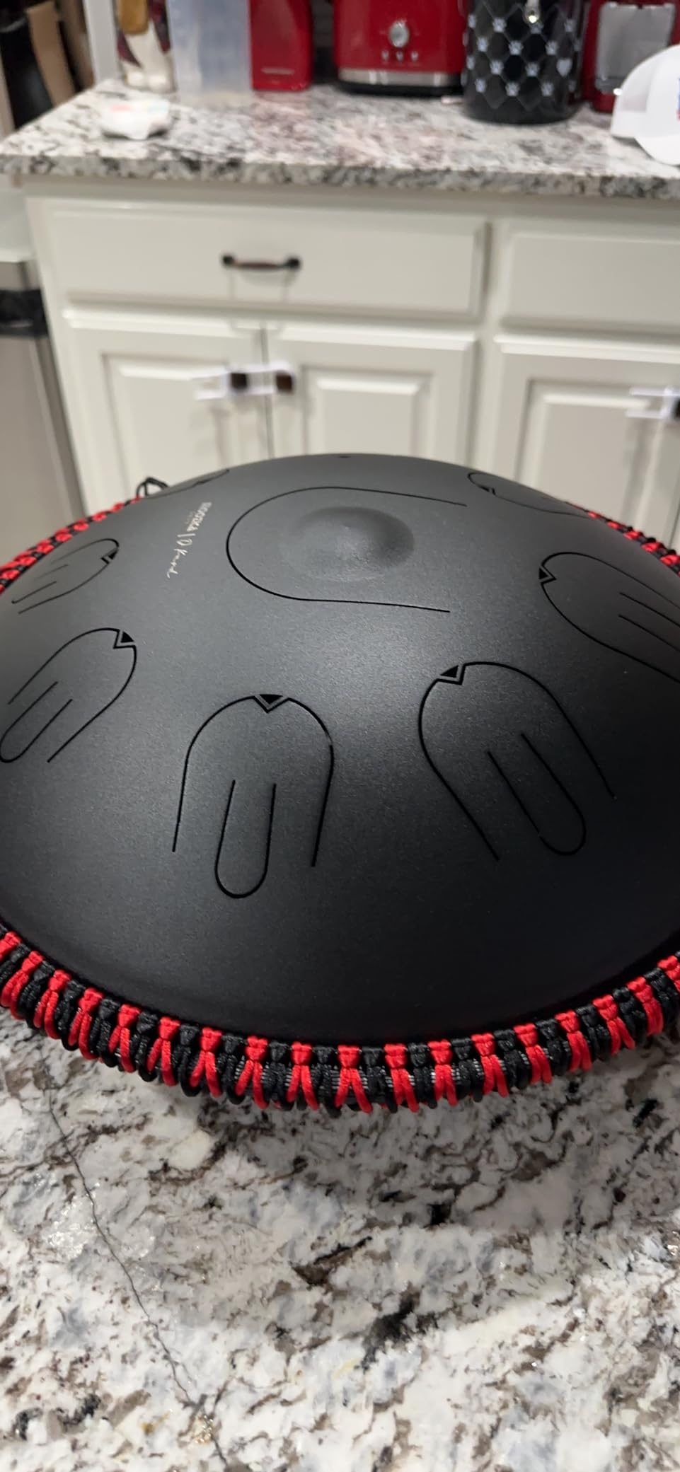 Moozica Steel Handpan Tongue Drum, 14 Inches 17 Notes in D Minor with Octave Overtone Design, Handpan Drum Percussion Instrument With Carry Bag (D-Kurd, Black) customer photo 2
