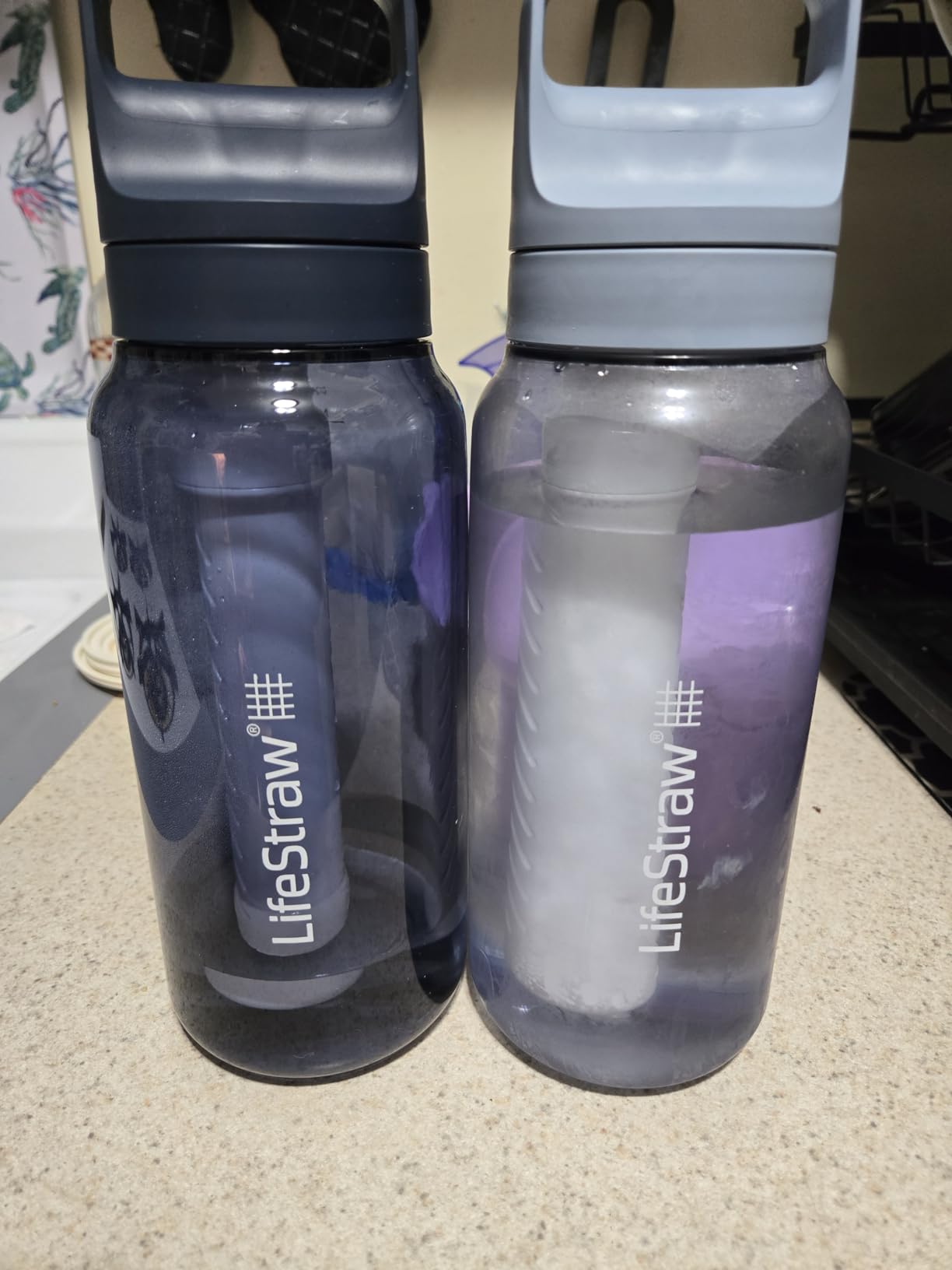 LifeStraw Go Series Water Filter Bottle - BPA-Free, Removes Bacteria, Parasites, Microplastics, Improves Taste, 22oz, Aegean Sea customer photo 1