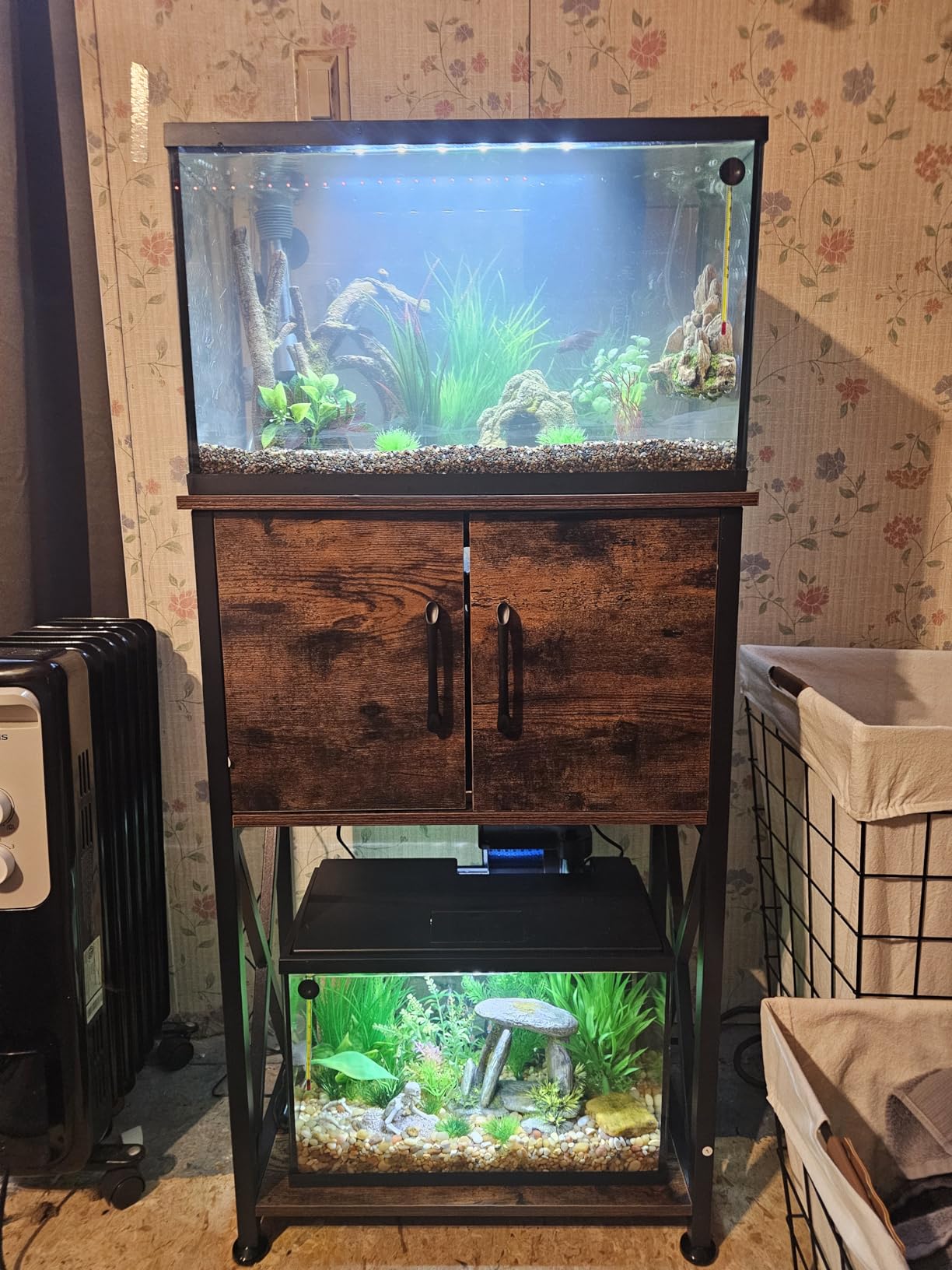 Herture 20-29 Gallon Aquarium Stand Metal Frame Fish Tank Stand with Cabinet Storage customer photo 2