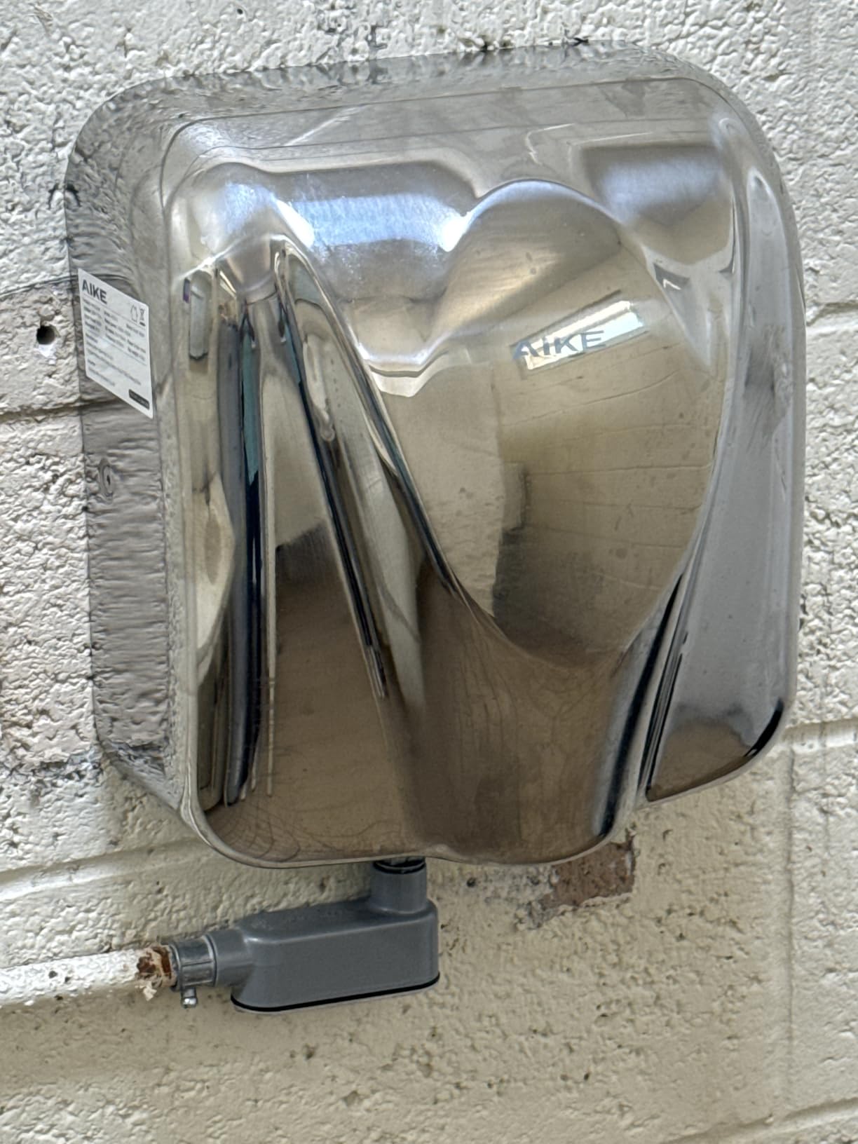 AIKE Elephant Power Hand Dryer for Commercial Bathroom Brushed Steel Cover | 15S Fast Dry Heavy Duty High Speed Design, Plug-in Easy Install and Hardwiring Friendly, Stainless Steel Model AK2812 customer photo 2