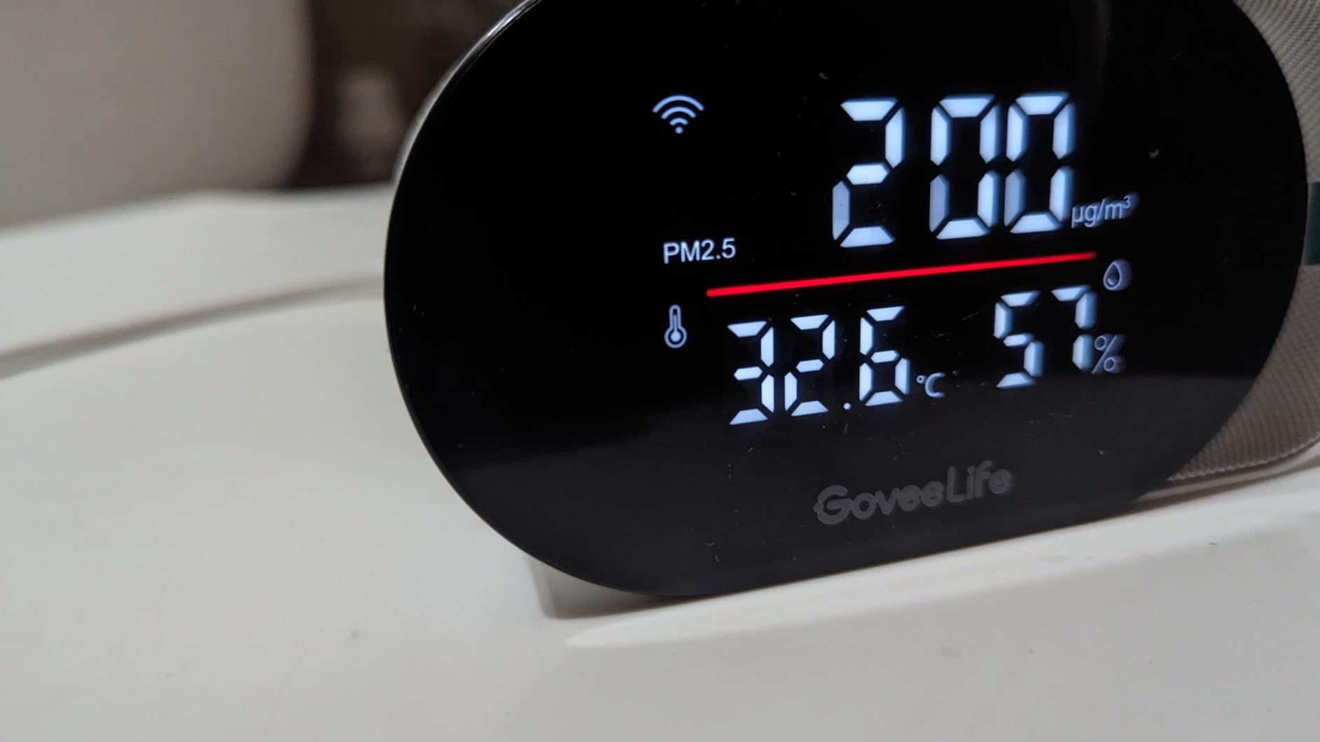 GoveeLife Smart Air Quality Monitor with PM2.5 H5106, LED Display Wired | Indoor temperature humidity sensors, 2s refresh, 2-year data storage, for home & office, 2.4G Wi-Fi only customer photo 1