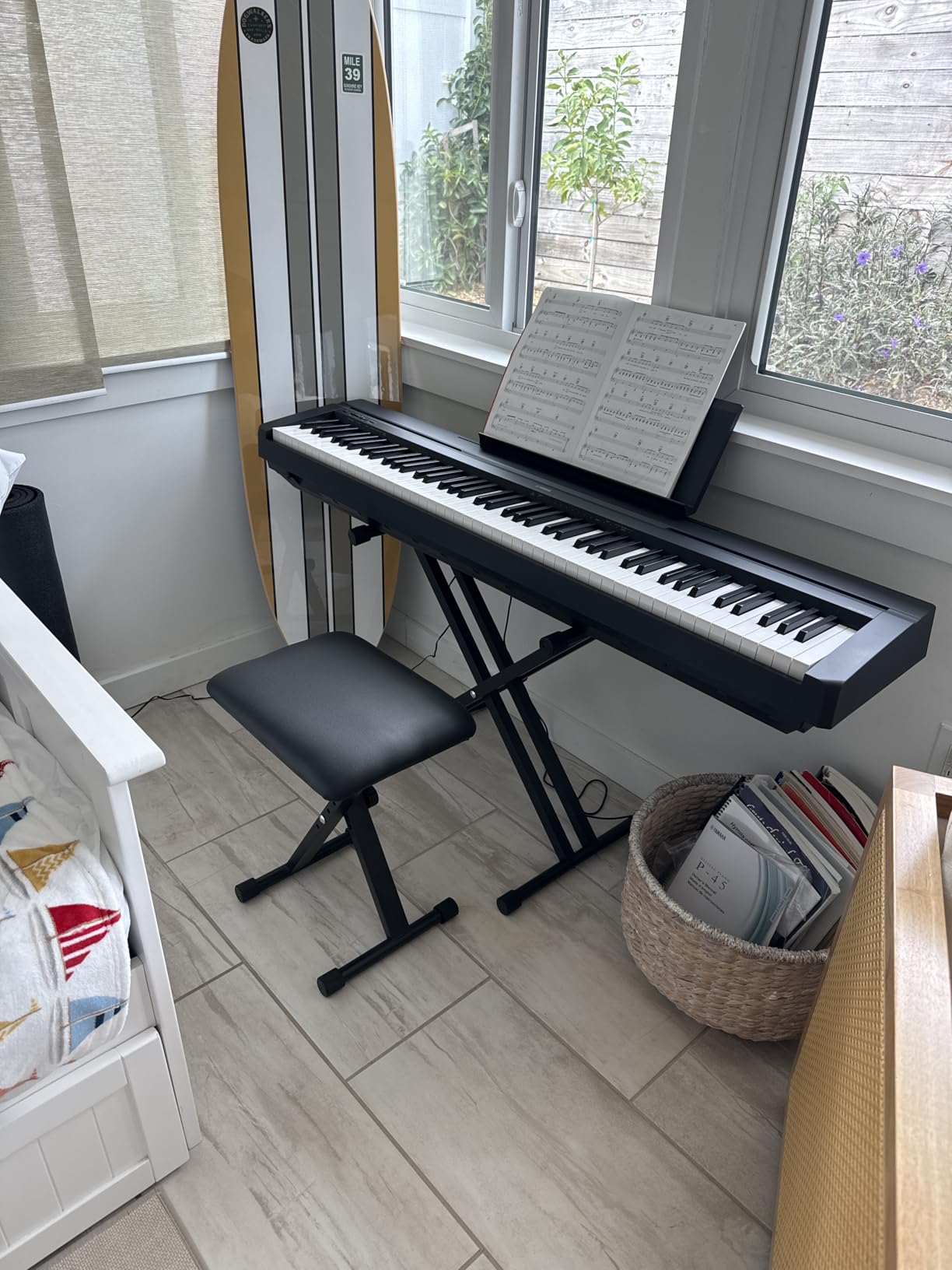 Keyboard Stand & Bench Set, Upgrade Heavy Duty Double-X Keyboard Stand, Adjustable & Portable Digital Piano Stand with Locking Straps customer photo 1