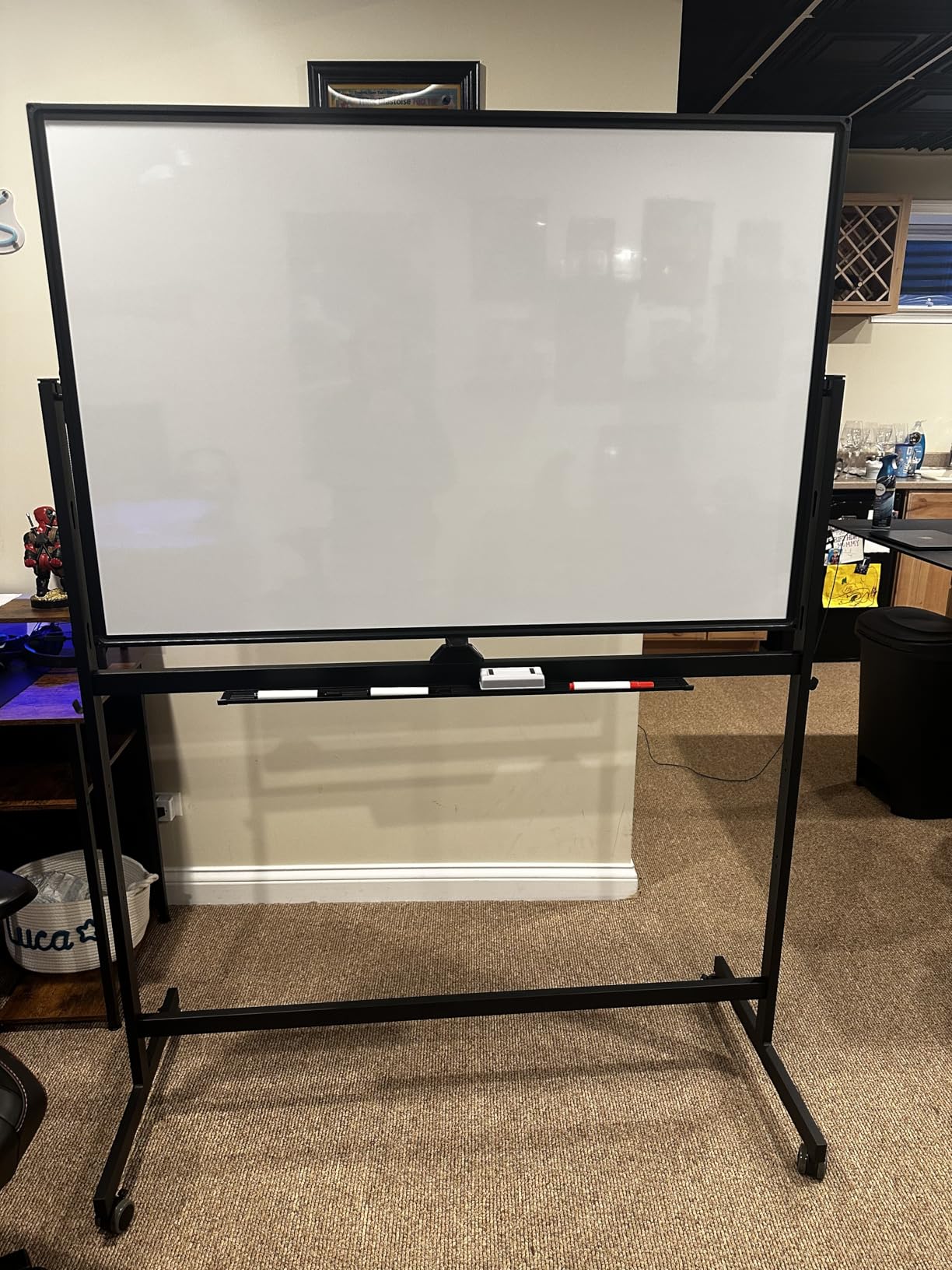 TSJ OFFICE Large Rolling Whiteboard - Dry Erase Magnetic 48 x 32 Inches White Board Height Adjust Double Sided Mobile Portable Easel on Wheels, Dry Erase Board with Stand for Office, Home & Classroom customer photo 2