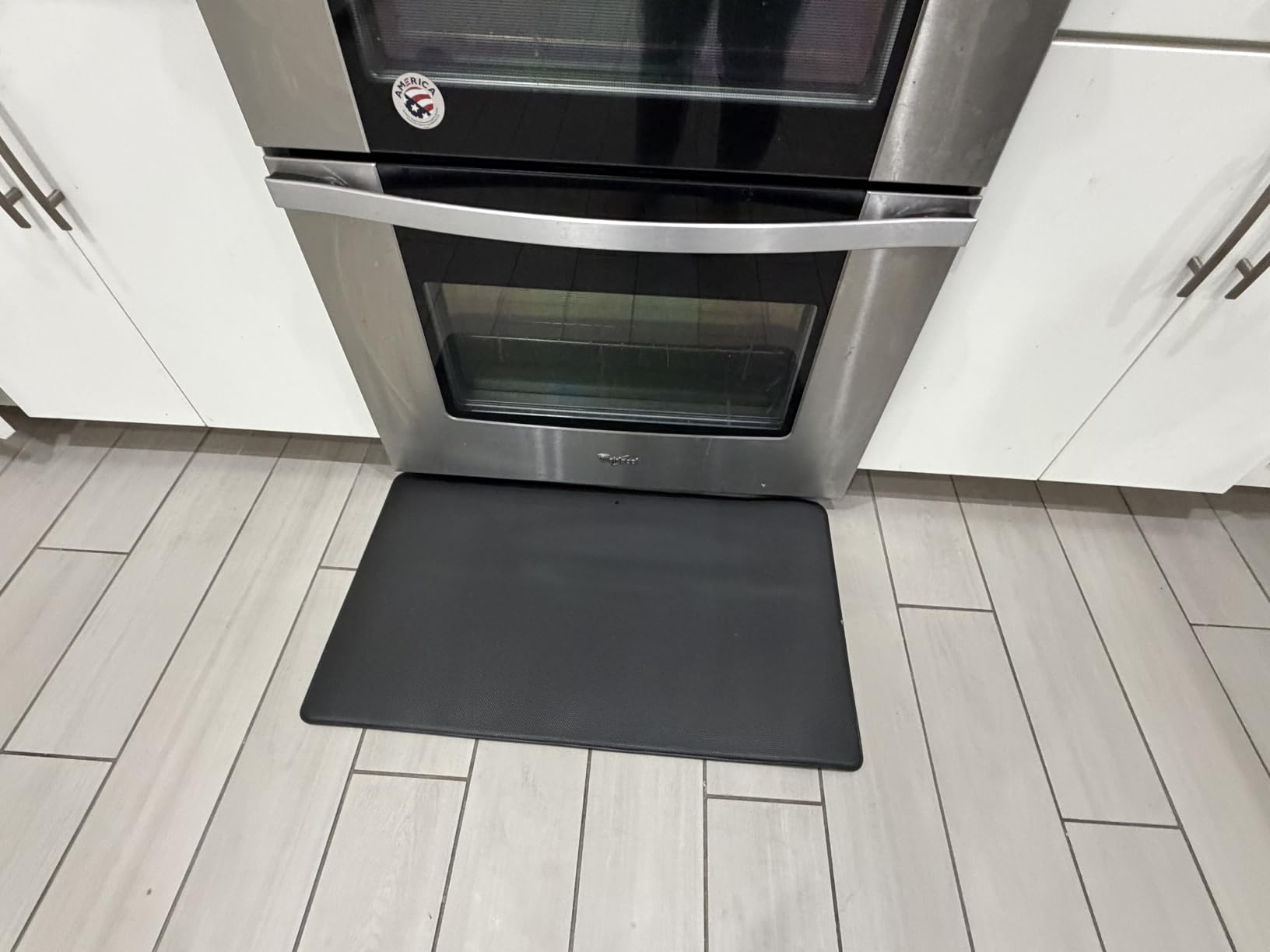 StepRite Kitchen Mats for Floor, 2-Piece Anti-Fatigue Kitchen Rugs, Black | 17.3