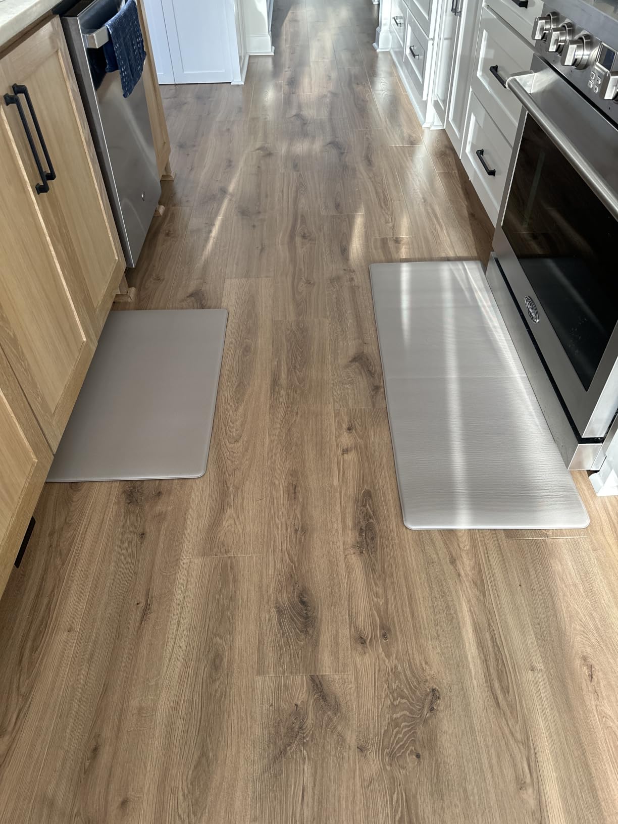 StepRite Kitchen Mats for Floor, 2-Piece Anti-Fatigue Kitchen Rugs, Black | 17.3