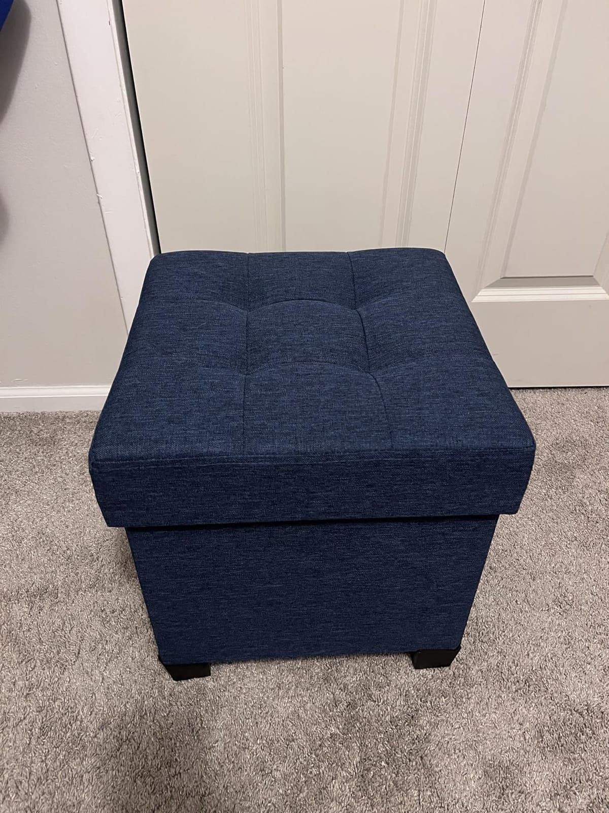 SONGMICS Storage Ottoman, Small Ottoman Foot Rest with Legs, 12.6 x 15.7 x 13.2 Inches Foot Stool, Load up to 660 lb, for Living Room, Bedroom, Dorm, Ink Black ULSF012B01 customer photo 2
