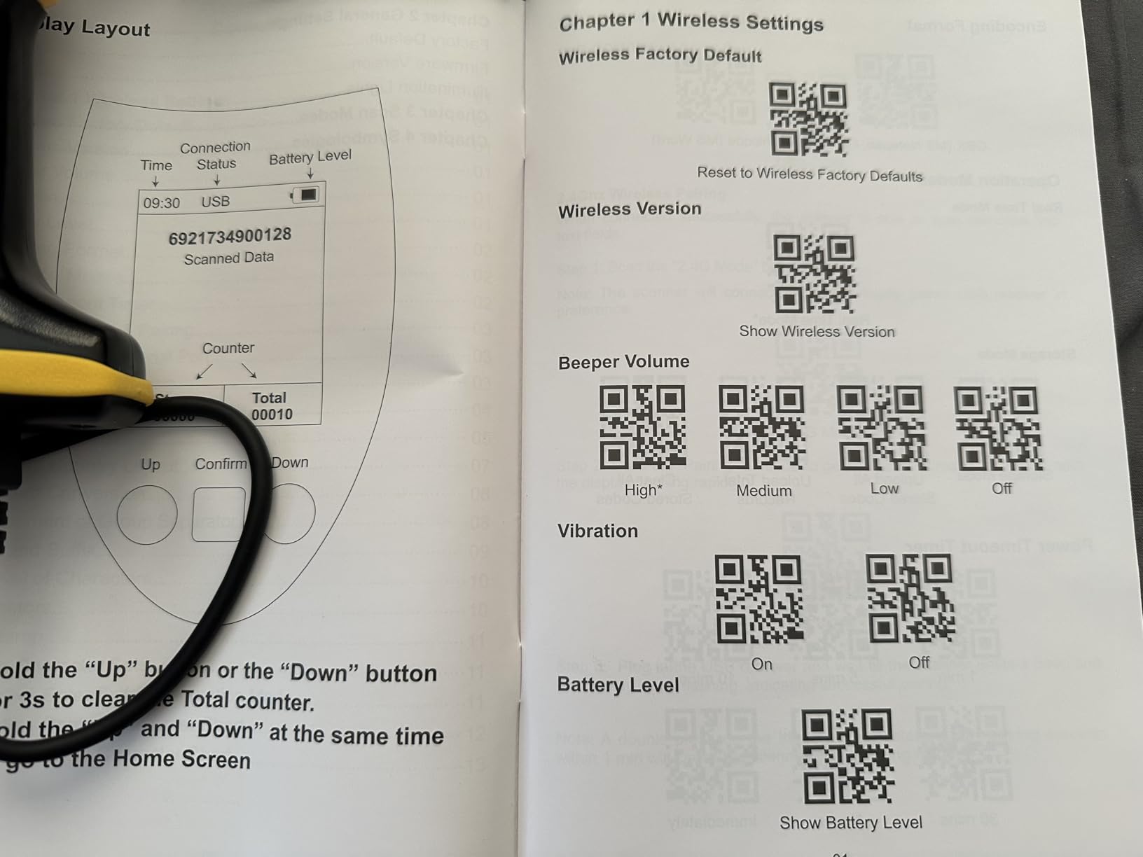 Tera Barcode Scanner Wireless with Screen: Pro Version 1D 2D QR with Setting Keypad Charging Cradle Works with Bluetooth 2.4G Wireless USB Wired Handheld Bar Code Reader HW0009 customer photo 1