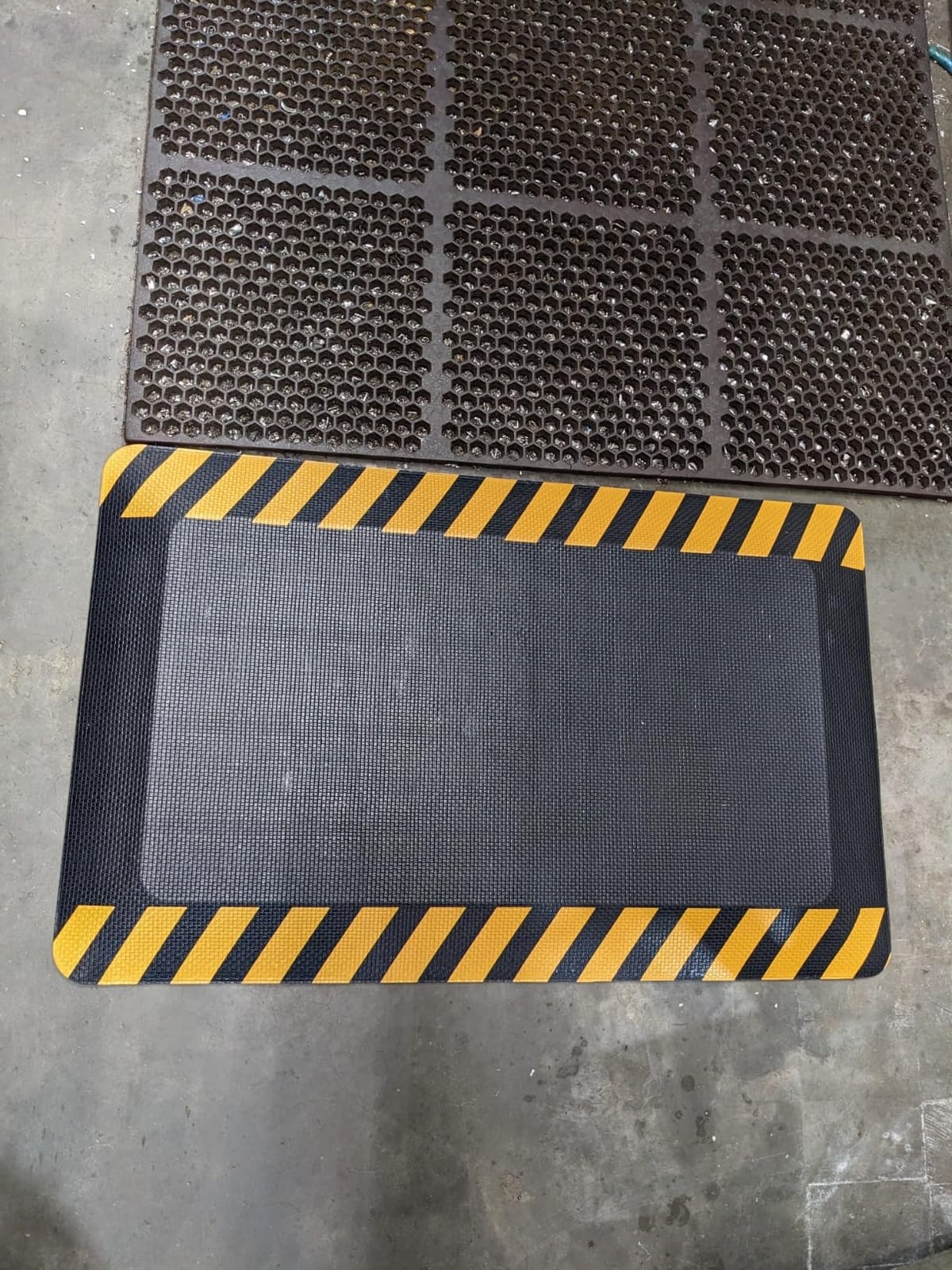 FEATOL Anti Fatigue Mat Industrial, Ergonomic Standing Floor Mat for Work for Stand - Safety Support for Leg & Back Pain (Yellow Border, 20