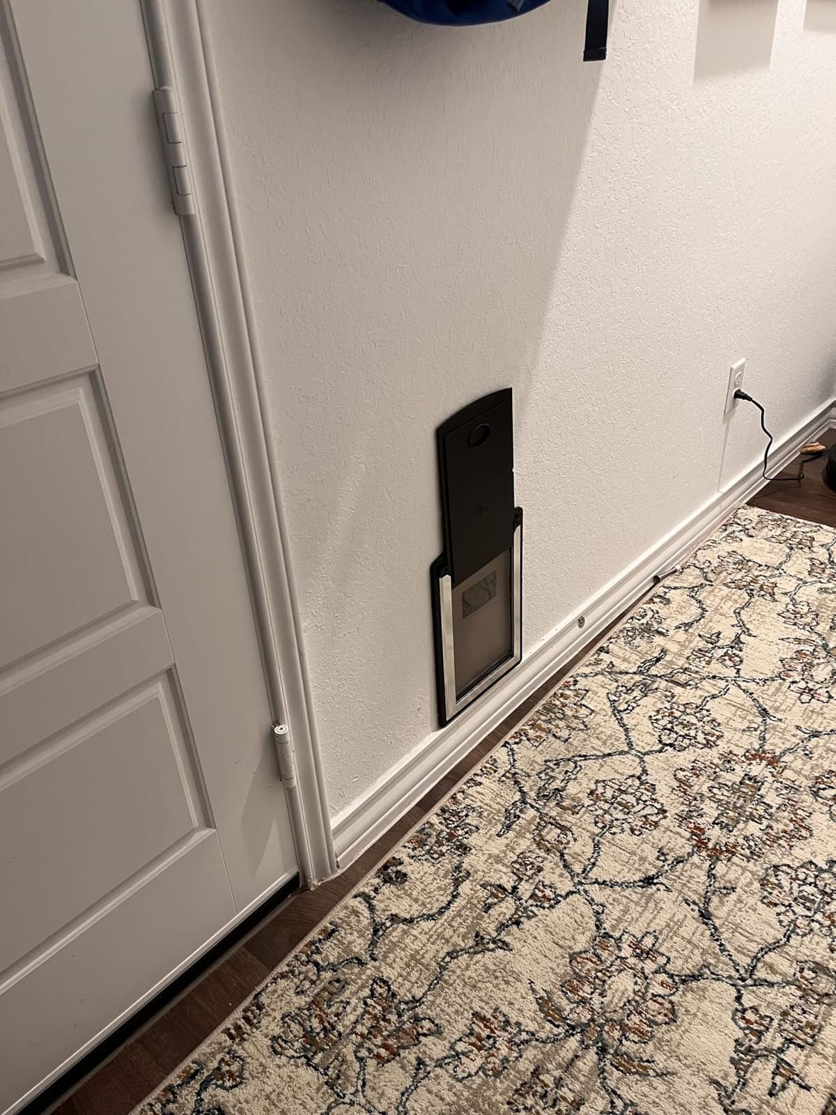 ClawJaw Steel Large Dog Door for Exterior Wall | Double-Sided Wind Deflector and Magnetic Flaps, Easy to Install, Black (Pets Up to 110 Lb)-Large customer photo 1