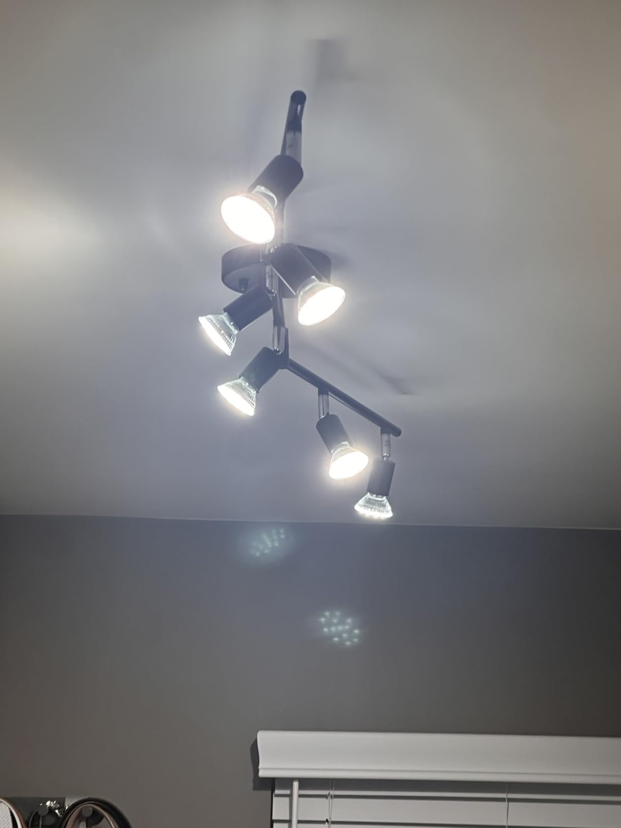 Bojim 6 Light Black Track Lighting Kit, Modern LED Track Lighting Fixtures Ceiling, Flexibly Rotatable LED Light Head with Acrylic Ring, Kitchen Ceiling Track Light (GU10, Bulbs Not Included) customer photo 1