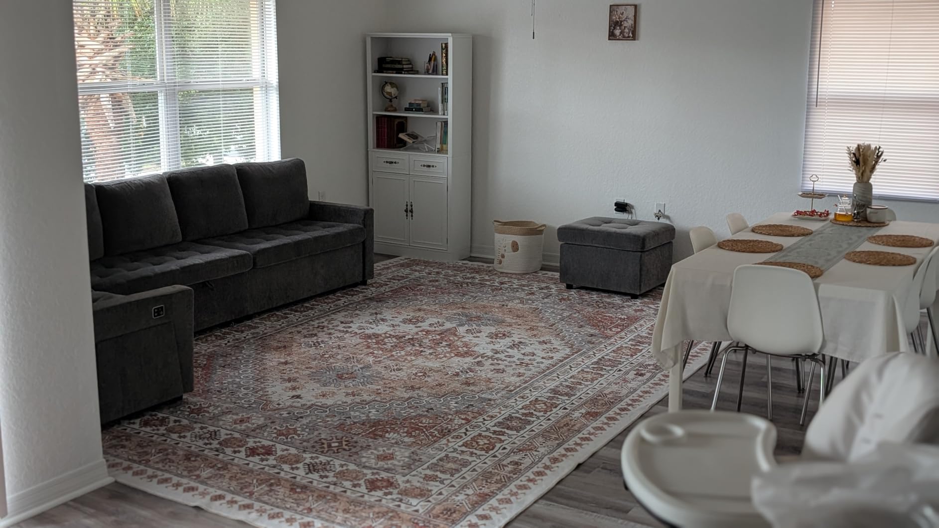 zesthome 8x10 Area Rugs for Living Room, Non-Slip Backing Washable Rugs, Vintage Large Area Rug, Stain Resistant Home Decor Rug (Orange, 8'x10') customer photo 1