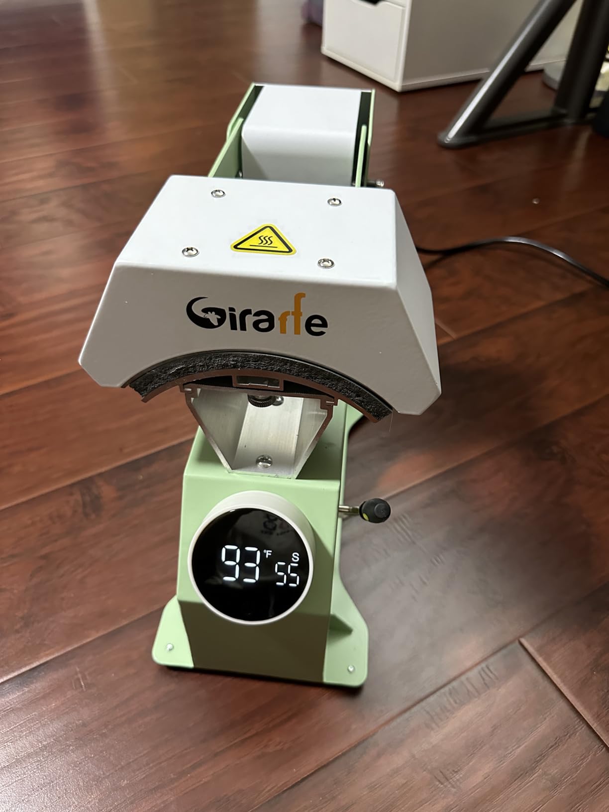Giraffe Auto Hat Heat Press Machine, Automatic Hat Press Heat Machine for Caps T-Shirts Bags, DIY Sublimation Hat Press Cap Press Auto Open & Release & Digital Press Knob-Style Control Panel (Green) customer photo 1