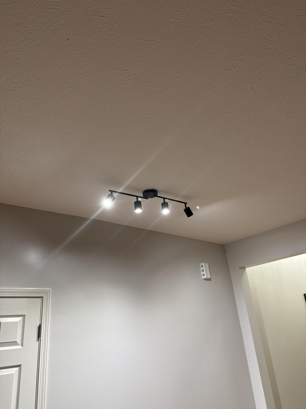 BoostArea LED 4 Light Track Lighting Kit, Black 4 Way Ceiling Spot Lighting, Flexibly Rotatable Light Head for Kitchen, Living Room, Bedroom, Bulb Not Included customer photo 1