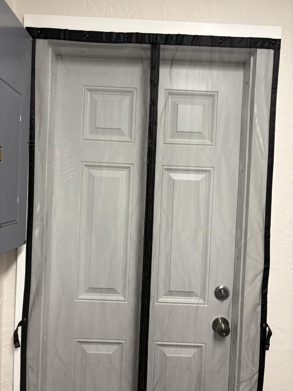 AUGO Garage Door Screen Magnetic Closure - Garage Screen Doors for 2 Car Garage Pull Down - Magnetic Screen Door Mesh - Heavy Duty Weighted Bottom - Pet & Kid Friendly - Keep Open Feature - 16' x 7' customer photo 2
