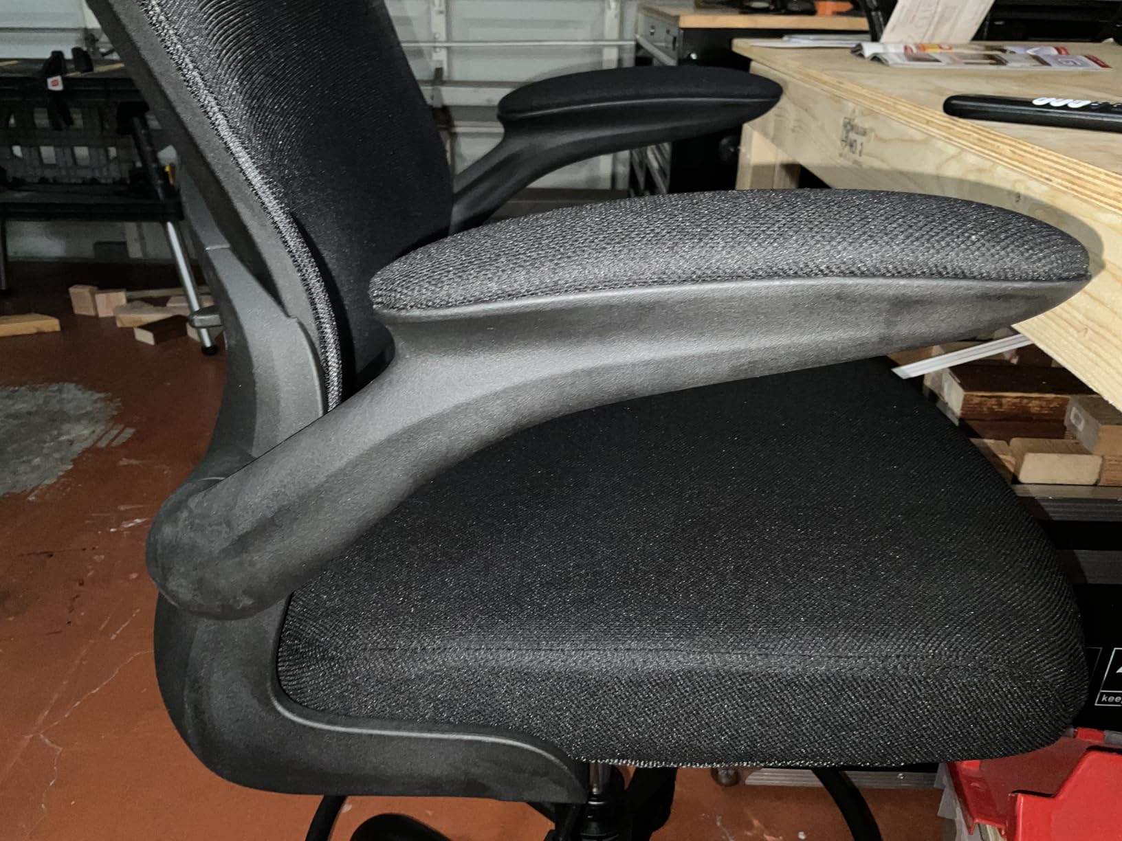 ErGear Drafting Chair with Footrest Ring and Flip-Up Arms for Tall Desks | 8 inch seat height adjustment, lumbar support, 33% thicker seat, breathable mesh, 300 lbs capacity, standing desk use customer photo 1