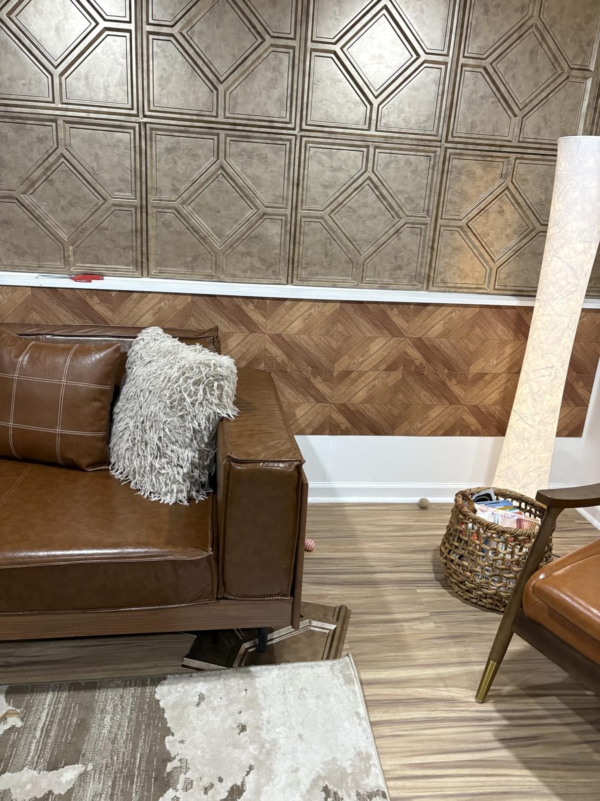 Art3d 30-Pack Peel and Stick Vinyl Floor Planks, Taupe Ash customer photo 1