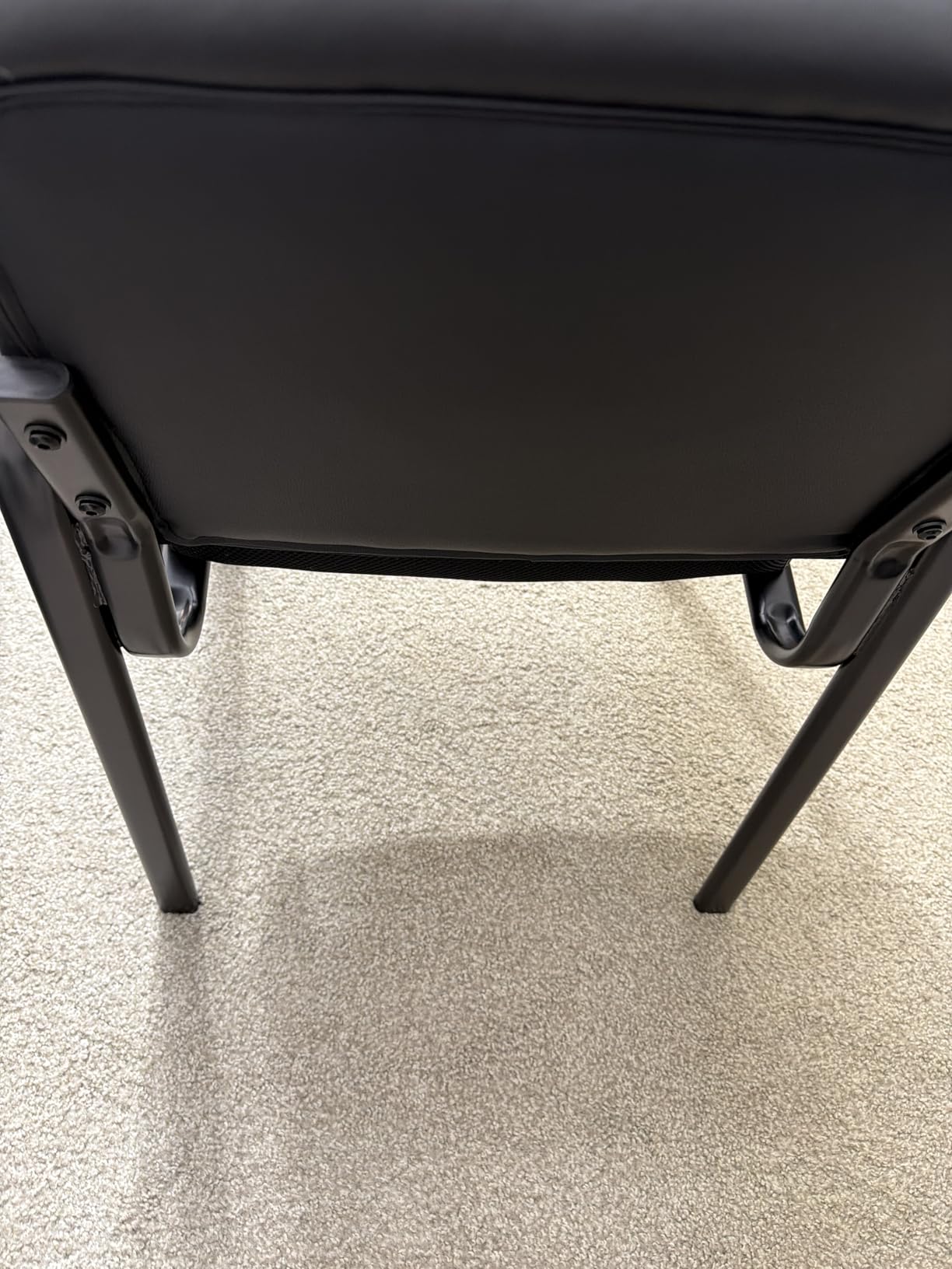 Oline Leather Guest Chair with Padded Arms, Reception Meeting Conference Waiting Room Lobby Home Desk Big and Tall Executive Office Chair, Black (1 Pack) customer photo 1