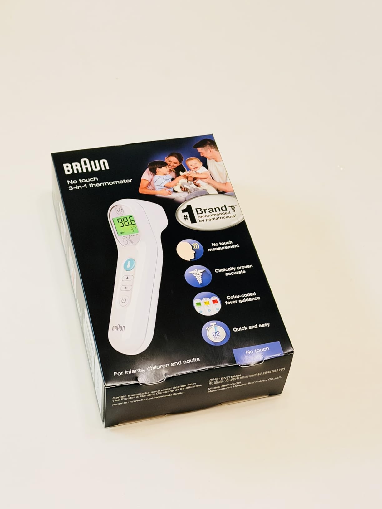 Braun No Touch 3-in-1 Thermometer for Adults, Kids, Babies, Measure Forehead, Liquid, Food Temps, Adult & Baby Thermometer, Professional Accuracy, Color Coded Fever Guidance customer photo 1
