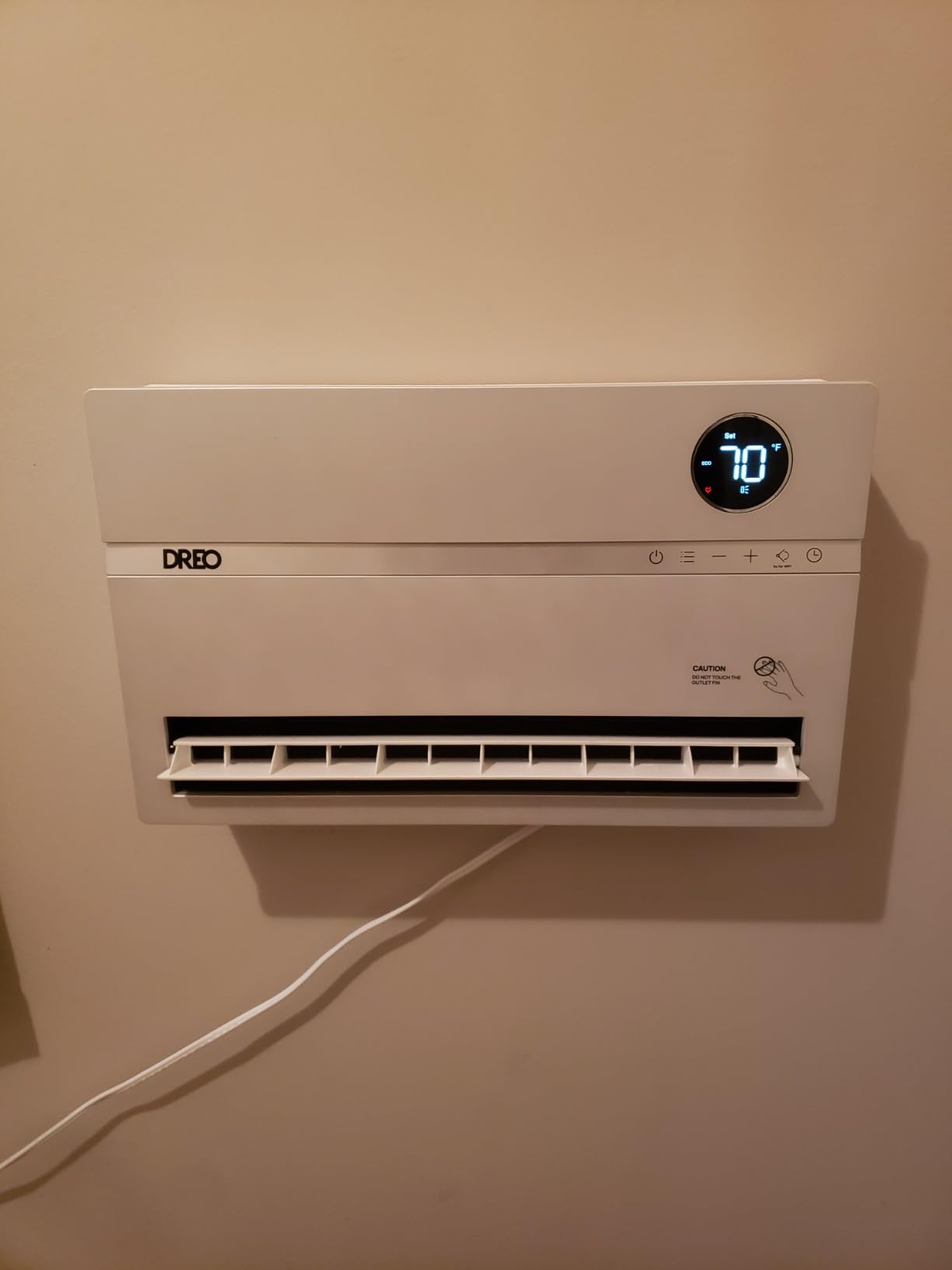 Dreo Smart Wall Heater Large Room, Quiet Electric Space Heater for Bedroom | Remote, 120° Oscillation, ECO, Adjustable Thermostat, 24H Timer, Easy-Mount Heater for Indoor Use, Works with Alexa, Office customer photo 1
