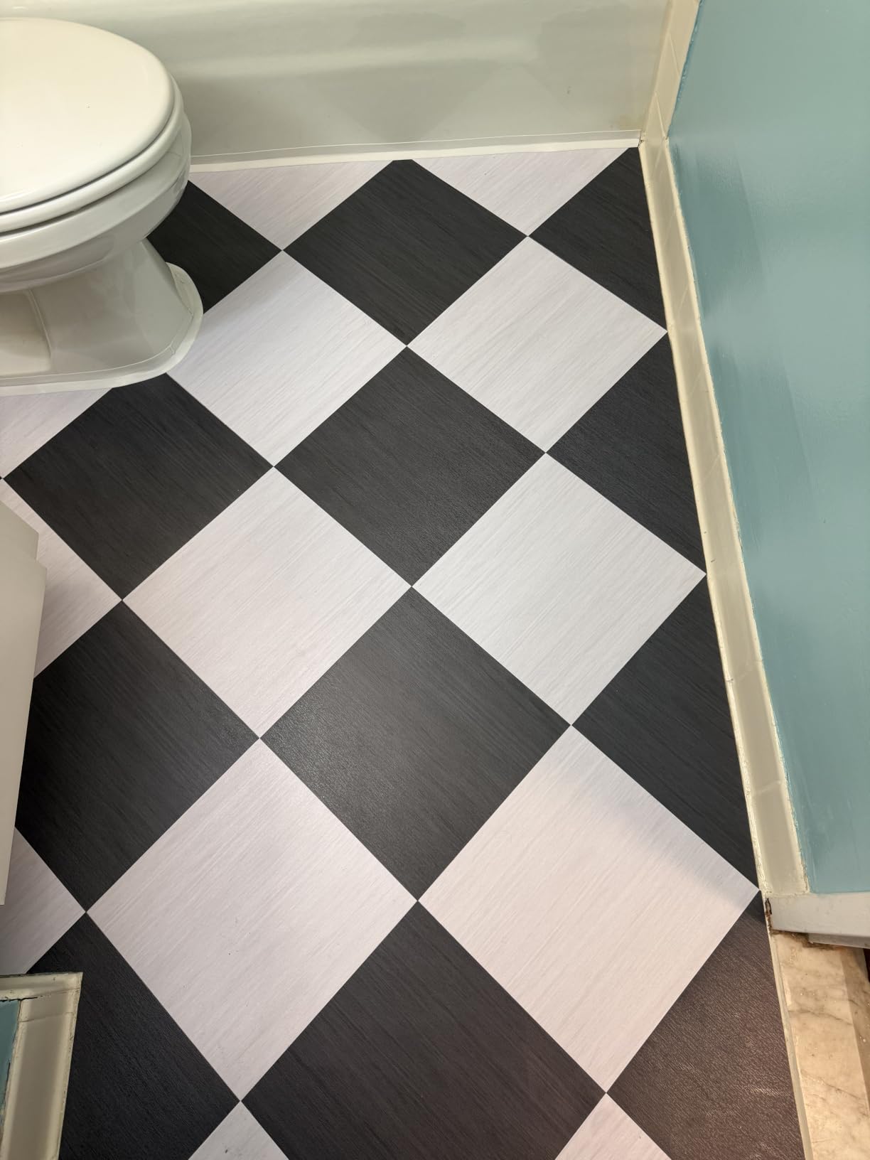FloorPops x Chris Loves Julia 12-in by 12-in Bonneville Grey & White Marble Peel & Stick Floor Tiles, FP4421 customer photo 2