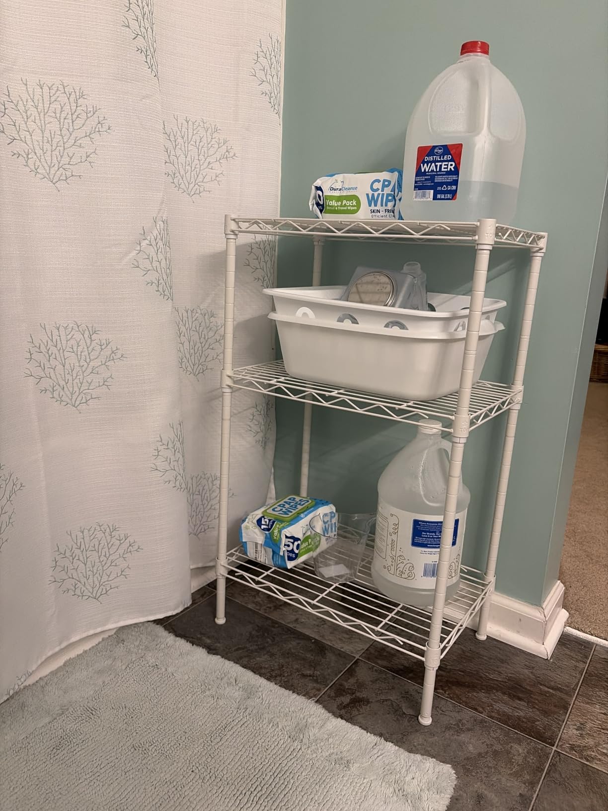 SINGAYE Metal Shelves Wire Shelving Storage Standing Adjustable Shelf Unit | 5 Tier Mesh Units Shelf for Kitchen Laundry Bathroom Closet Organizers Pantry Narrow Home Rack 10