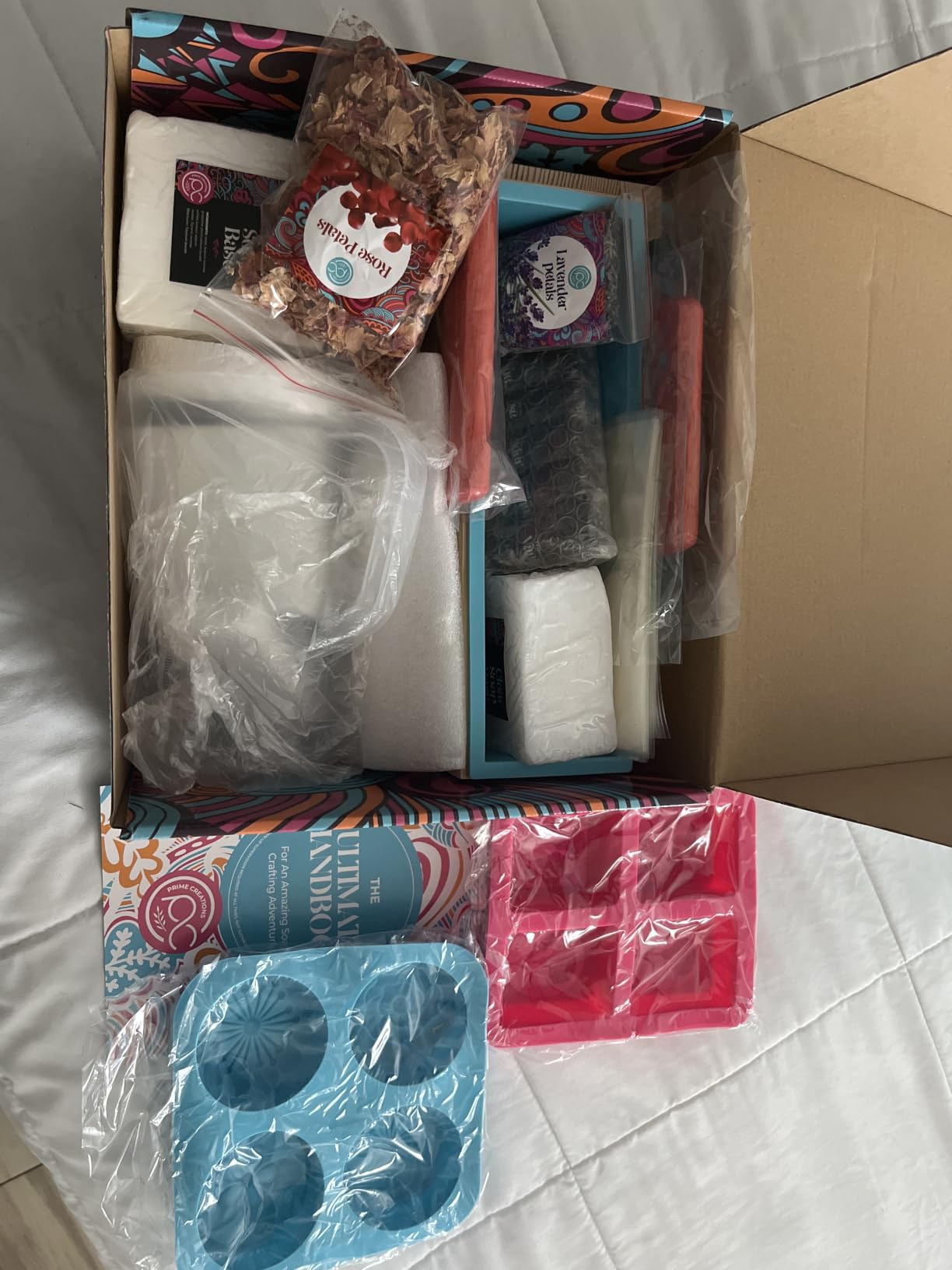 Soap Making Kit with Melt & Pour Base, Cutting Box, Molds, Fragrances - for Adults & Kids by Prime Creations customer photo 1