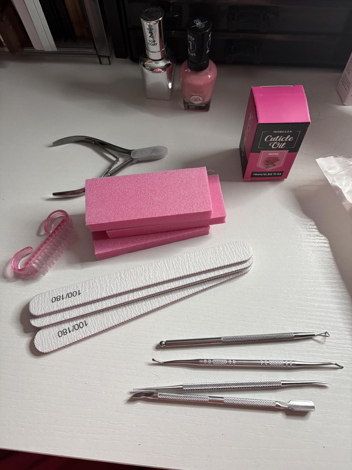 MORGLES Nail File and Buffer Blocks with Nail Care Kit | 13 Pcs Manicure Kit for Women, with Milk and Honey Cuticle Oil, Cuticle Trimmer Set customer photo 1
