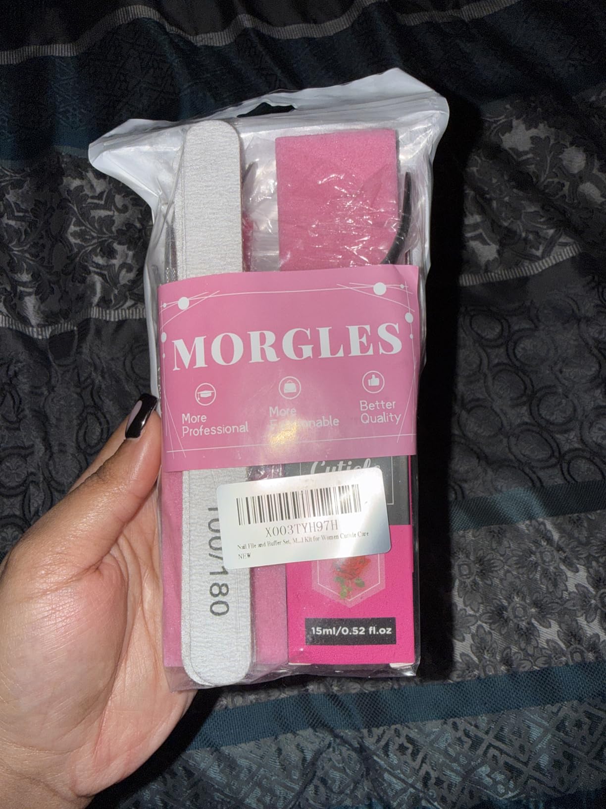 MORGLES Nail File and Buffer Blocks with Nail Care Kit | 13 Pcs Manicure Kit for Women, with Milk and Honey Cuticle Oil, Cuticle Trimmer Set customer photo 2