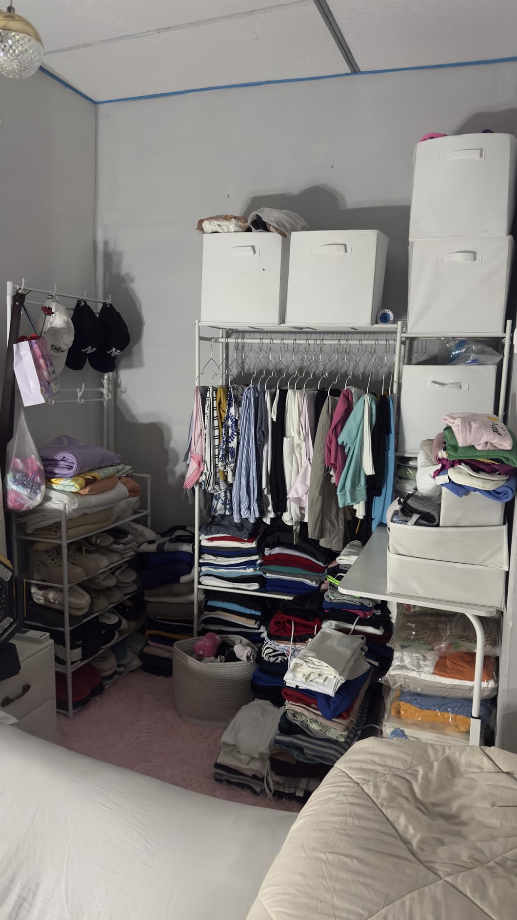 HOMIDEC Wardrobe Closet, Portable Clothes Rack with 4 Tiers Shelves | Freestanding Closet Organizers and Storage System with Hanging Rod, Steel Clothing Rack, Black customer photo 1