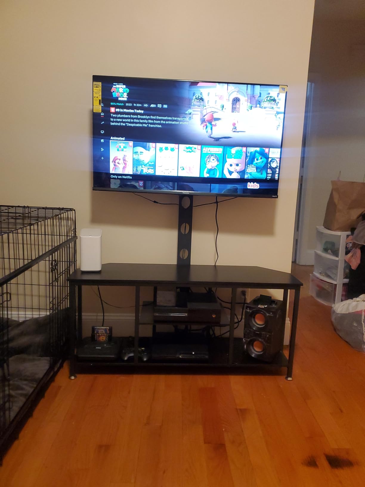 Corner TV Stand Entertainment Center with Mount for Living Room, 32-65