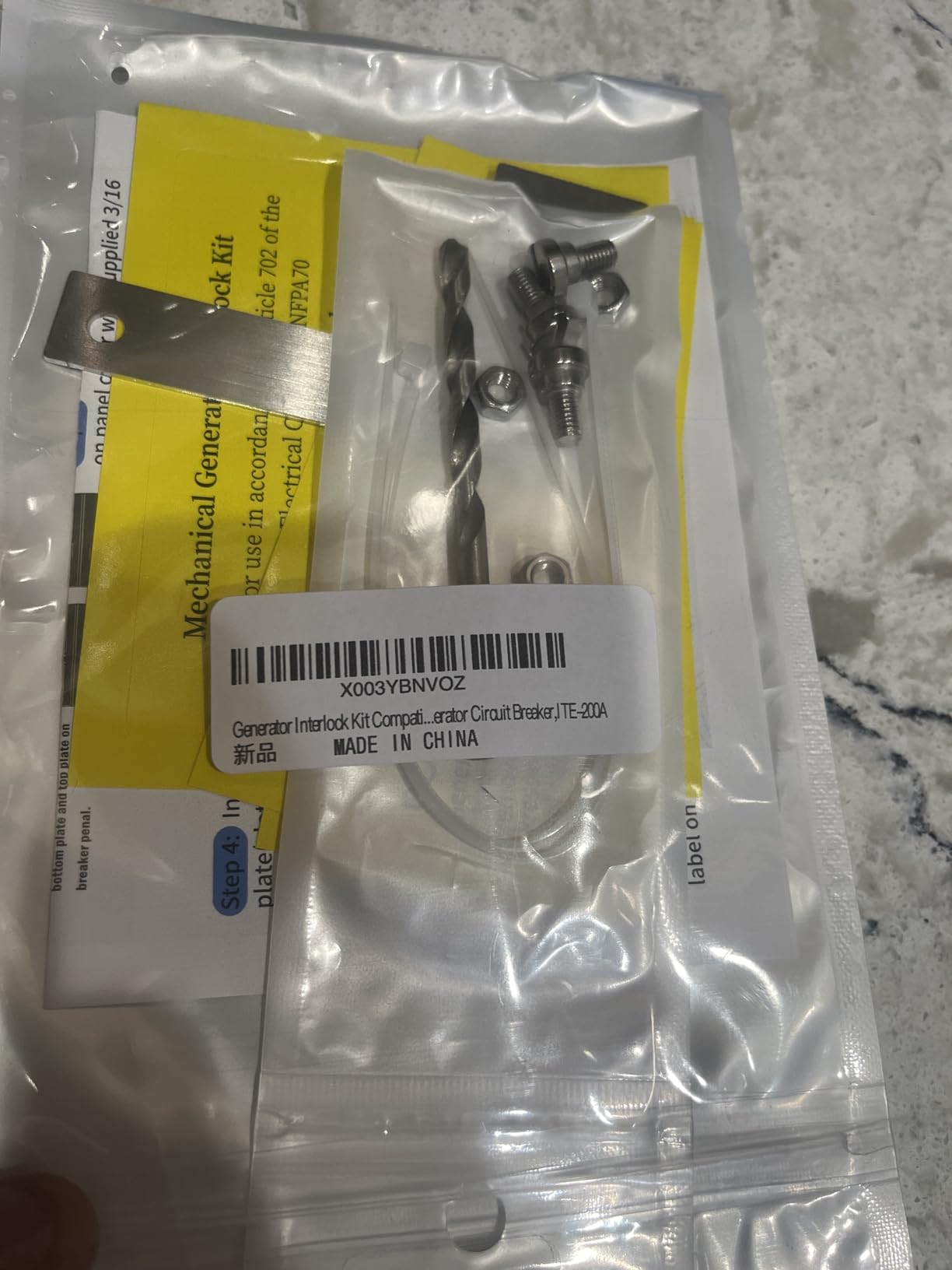 Generator Interlock Kit Compatible with Siemens,ITE,Gould Murray | and Thomas and Betts 150 or 200 amp Panels,1 1/4 Inch Spacing Between Main Circuit Breaker and Generator Circuit Breaker customer photo 1