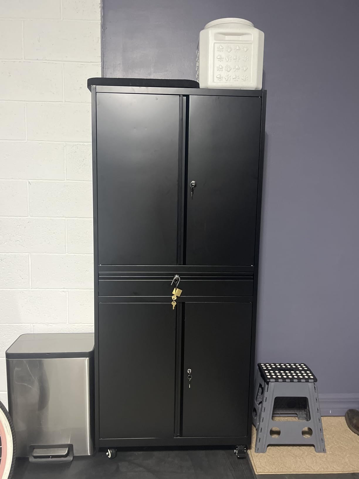 Yizosh Metal Garage Storage Cabinet with Locking Doors and Adjustable Shelves, -73