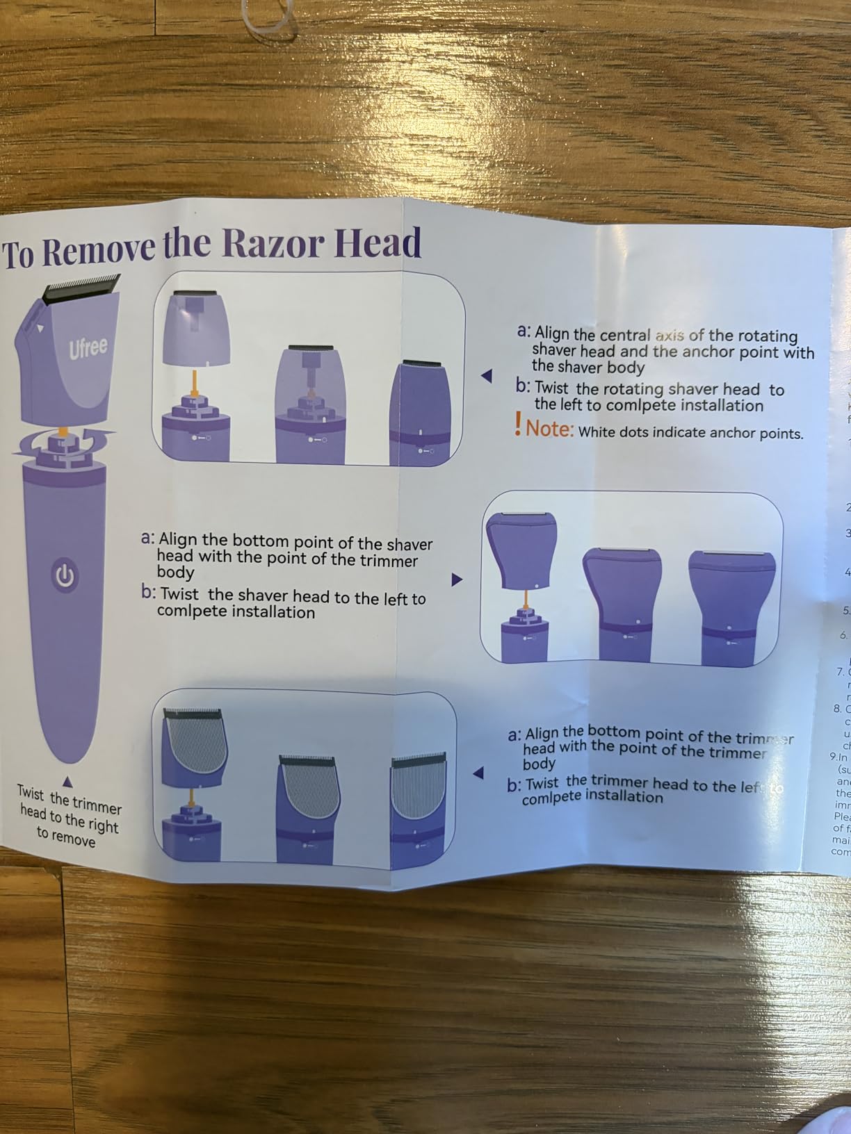 Ufree 3-in-1 Bikini Trimmer Electric Razors for Women, Ceramic Blade, IPX7 Waterproof Lady Shaver customer photo 1