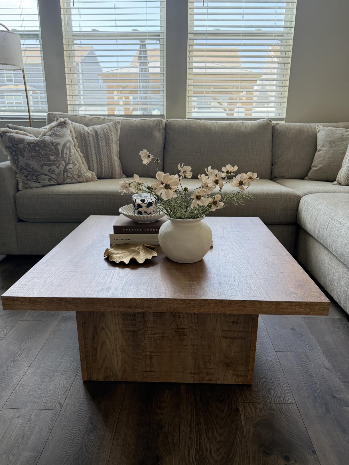 Coaster Home Furnishings Zetta Square Coffee Table, Mango Wood, 35-Inch Top | Rustic Wood-Look Laminate, Modern Living Room Centerpiece Furniture customer photo 2