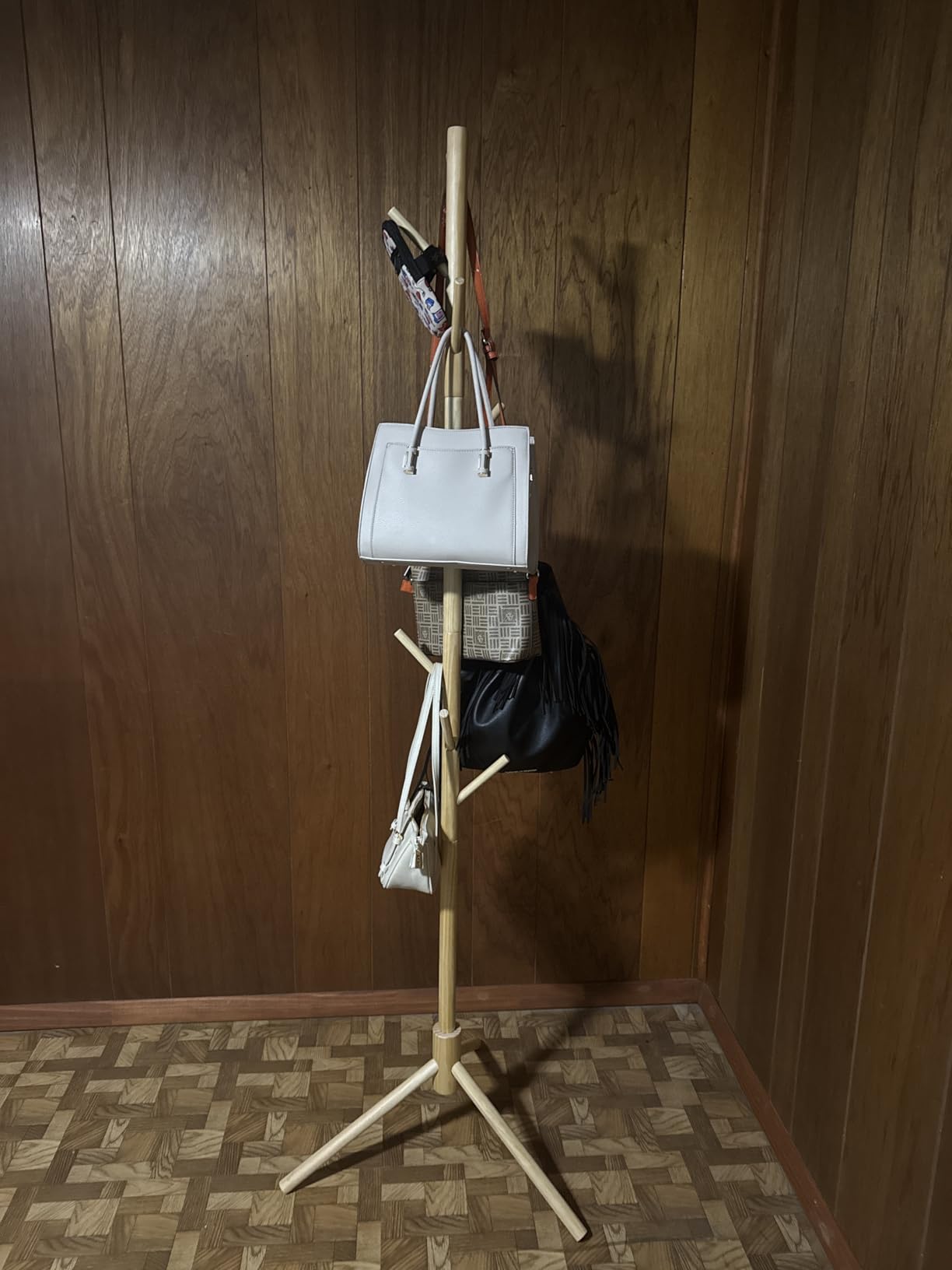 Coat Rack, Coat Racks Freestanding with 8 Hooks 3 Adjustable Heights for Clothes, Hats, Handbags, Coat Tree Easy Assembly for Entryway, Bedroom, Hallway, Office(Black) customer photo 2