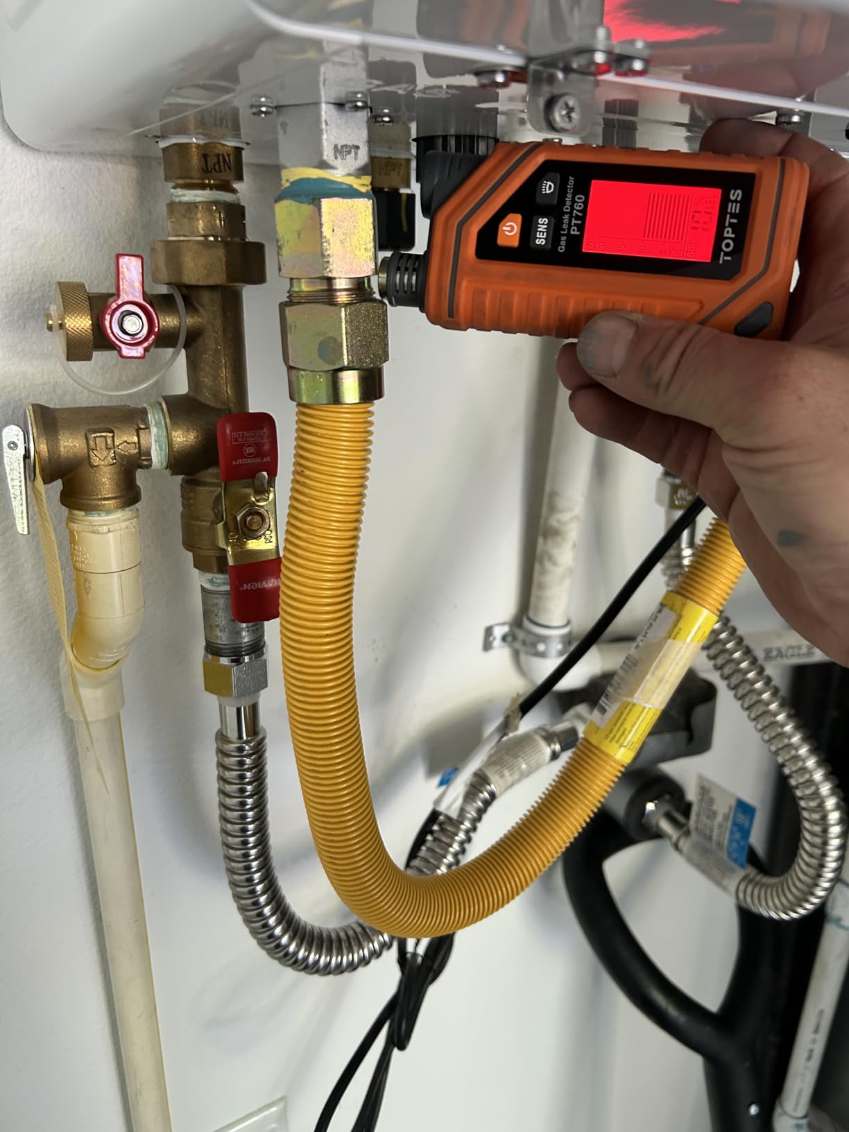 TopTes PT760 Rechargeable Natural Gas Detector, Gas Leak Detector with 12-inch Extendable Probe, %LEL Propane Leak Detection with Built-in Flashlight for Methane, Butane and More for Home, RV customer photo 1